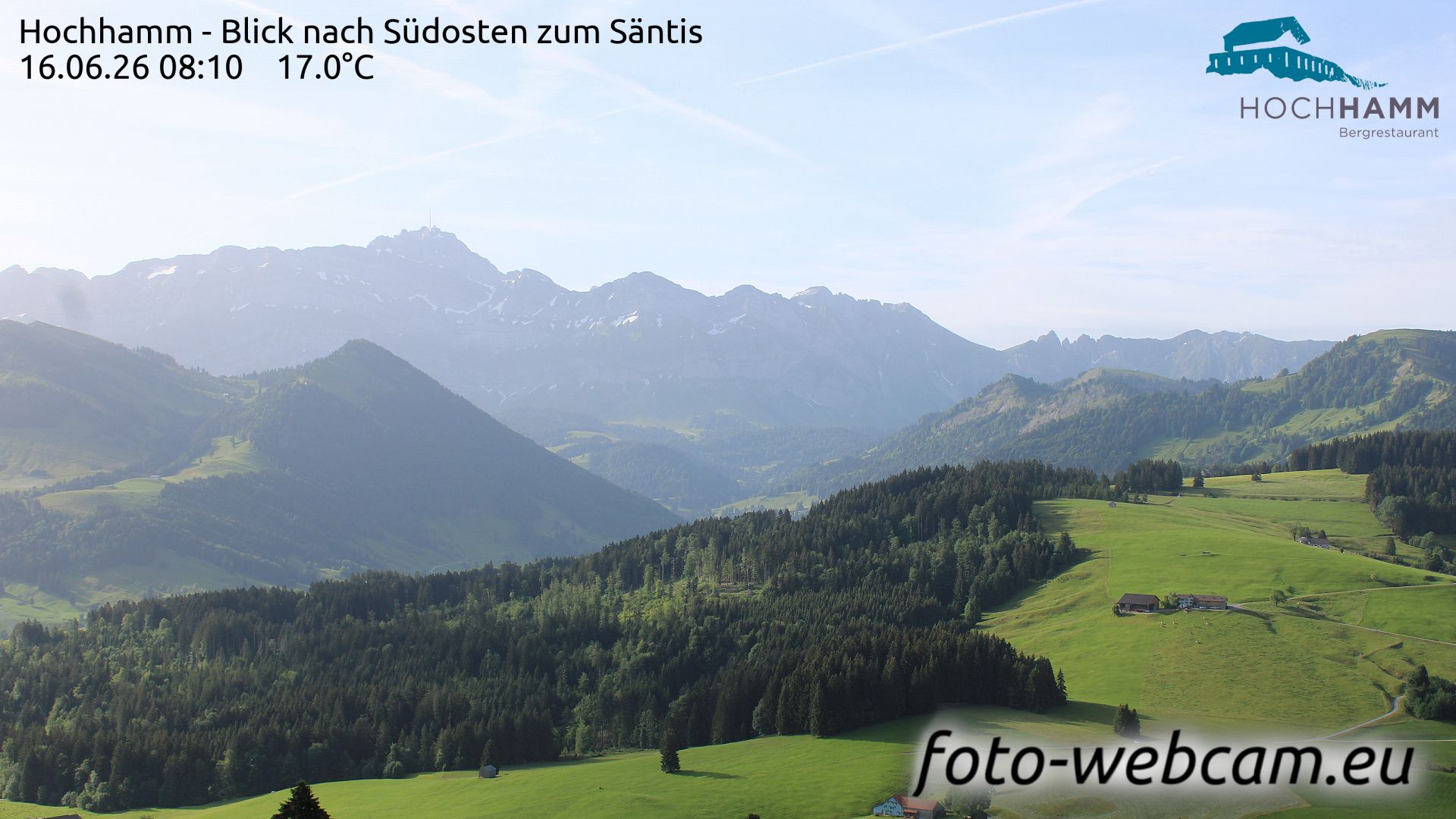 Schönengrund: Hochhamm - Blick nach Südosten zum Säntis