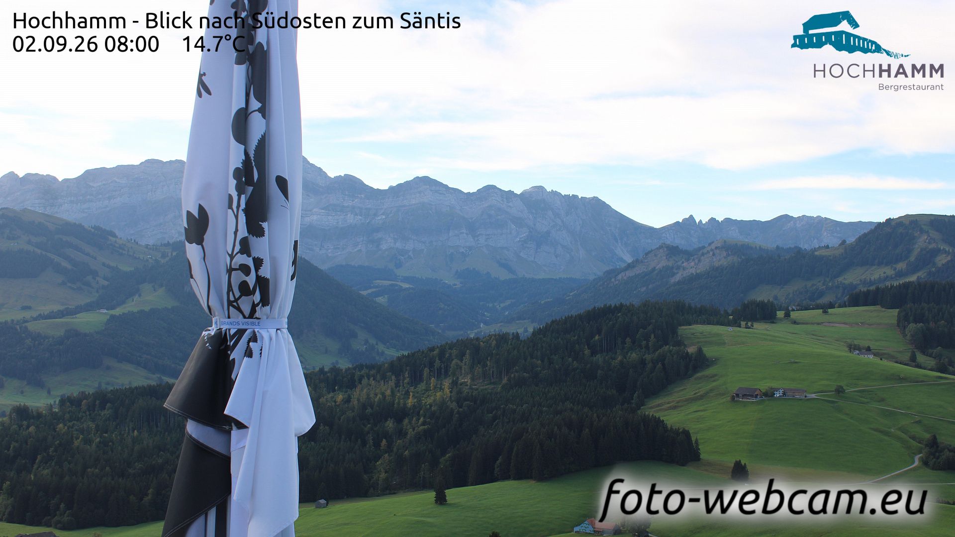 Schönengrund: Hochhamm - Blick nach Südosten zum Säntis