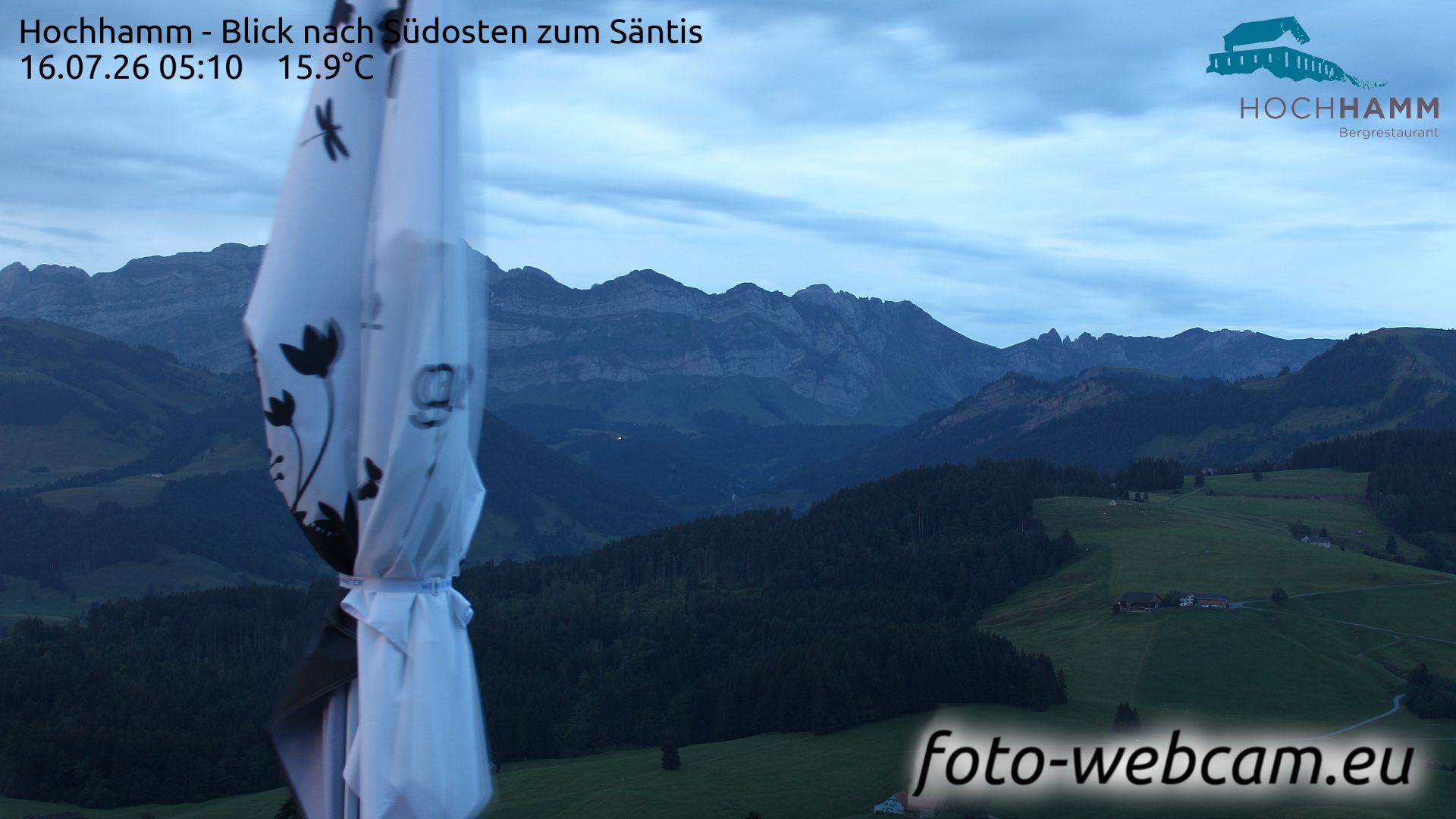 Schönengrund: Hochhamm - Blick nach Südosten zum Säntis