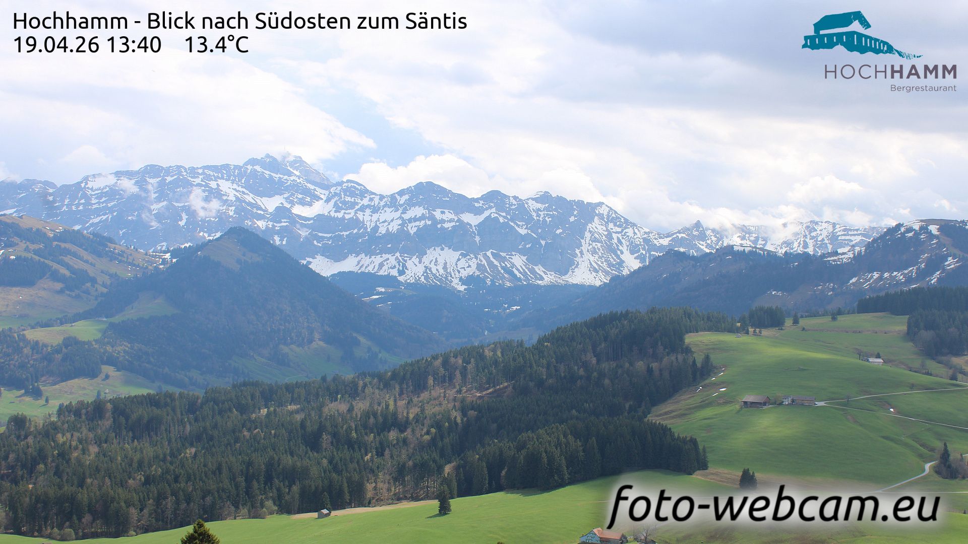 Schönengrund: Hochhamm - Blick nach Südosten zum Säntis