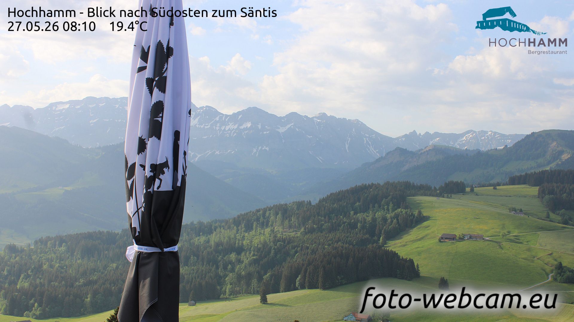 Schönengrund: Hochhamm - Blick nach Südosten zum Säntis