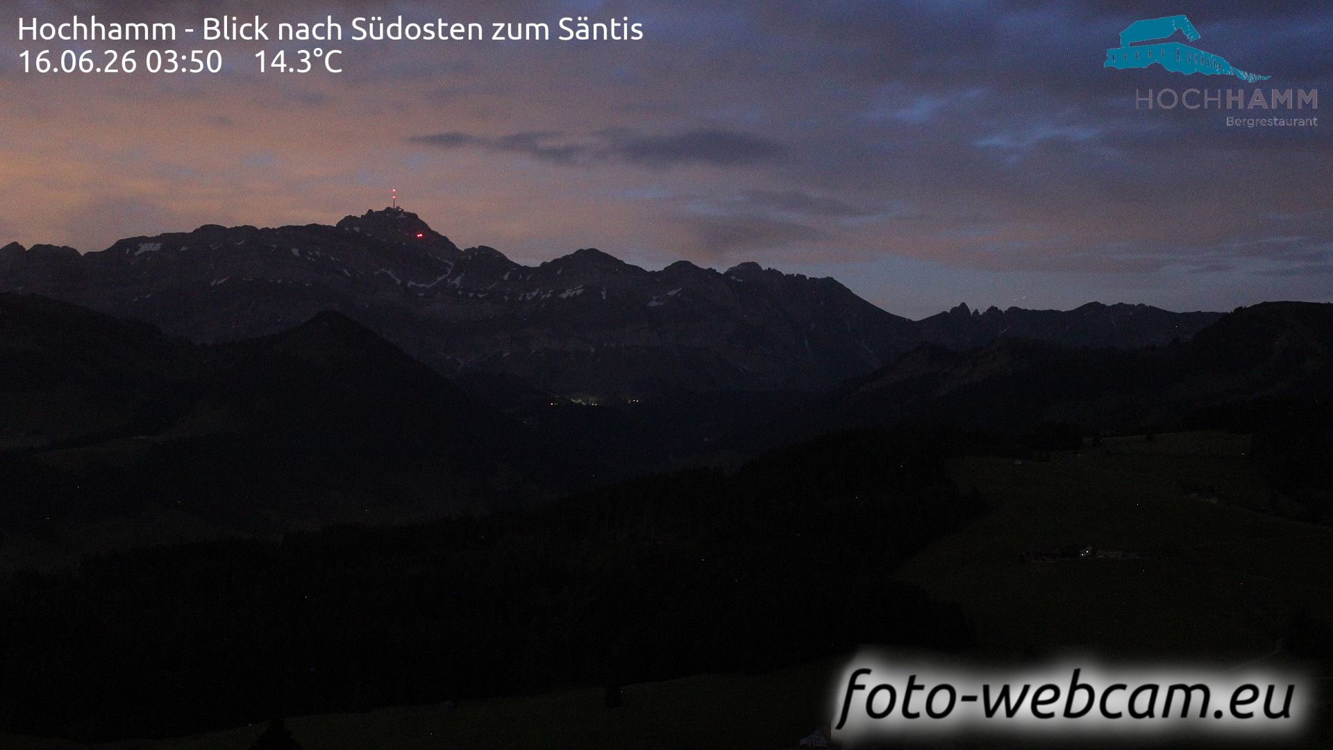 Schönengrund: Hochhamm - Blick nach Südosten zum Säntis