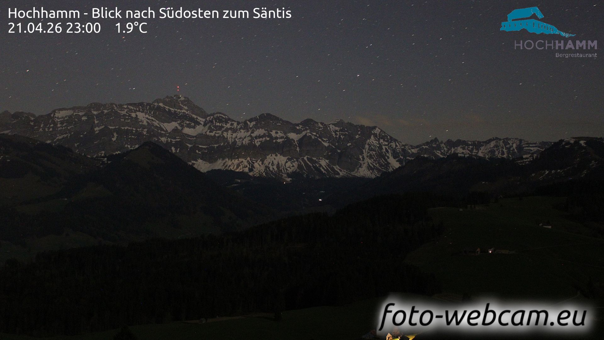 Schönengrund: Hochhamm - Blick nach Südosten zum Säntis
