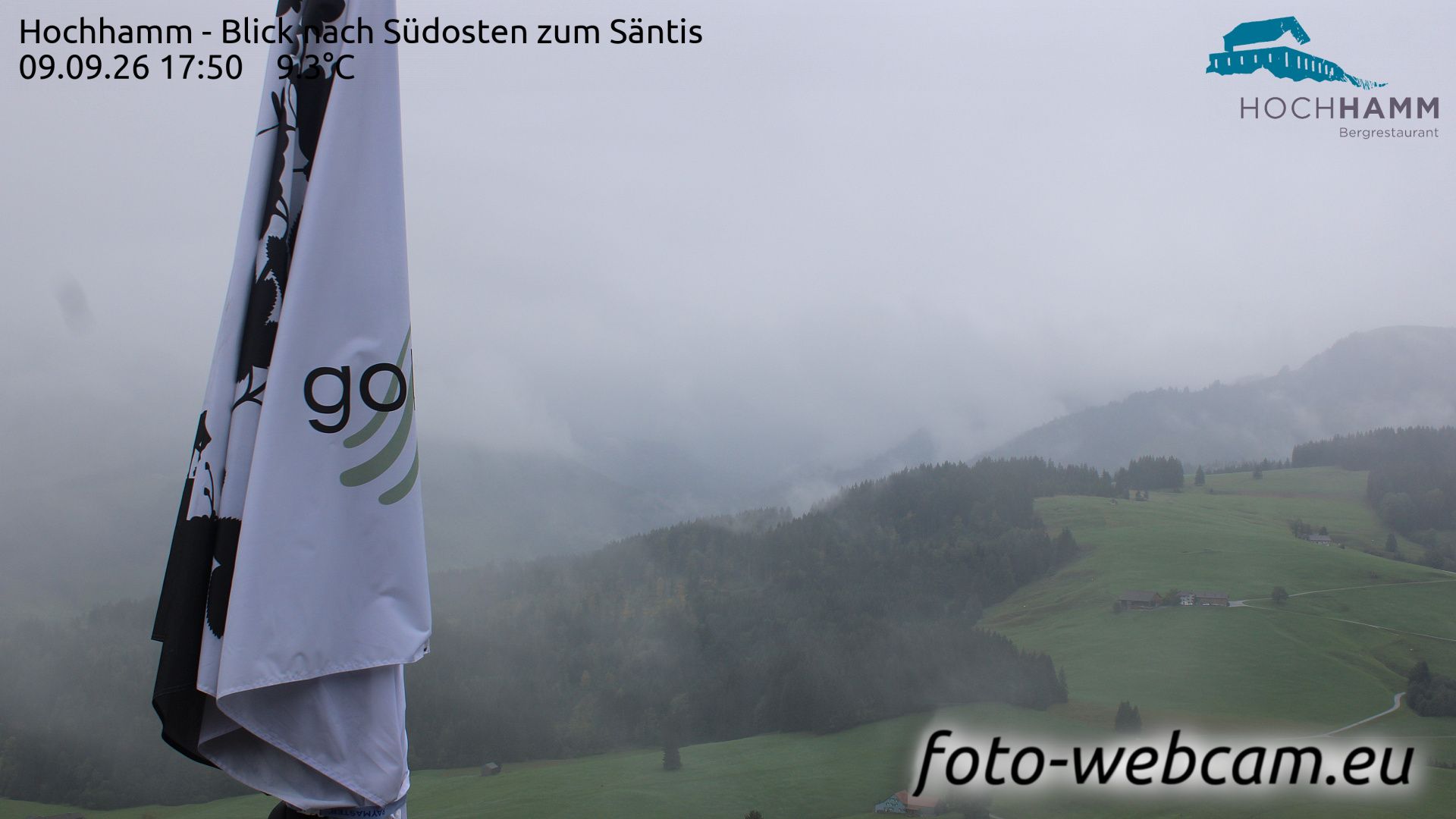 Schönengrund: Hochhamm - Blick nach Südosten zum Säntis