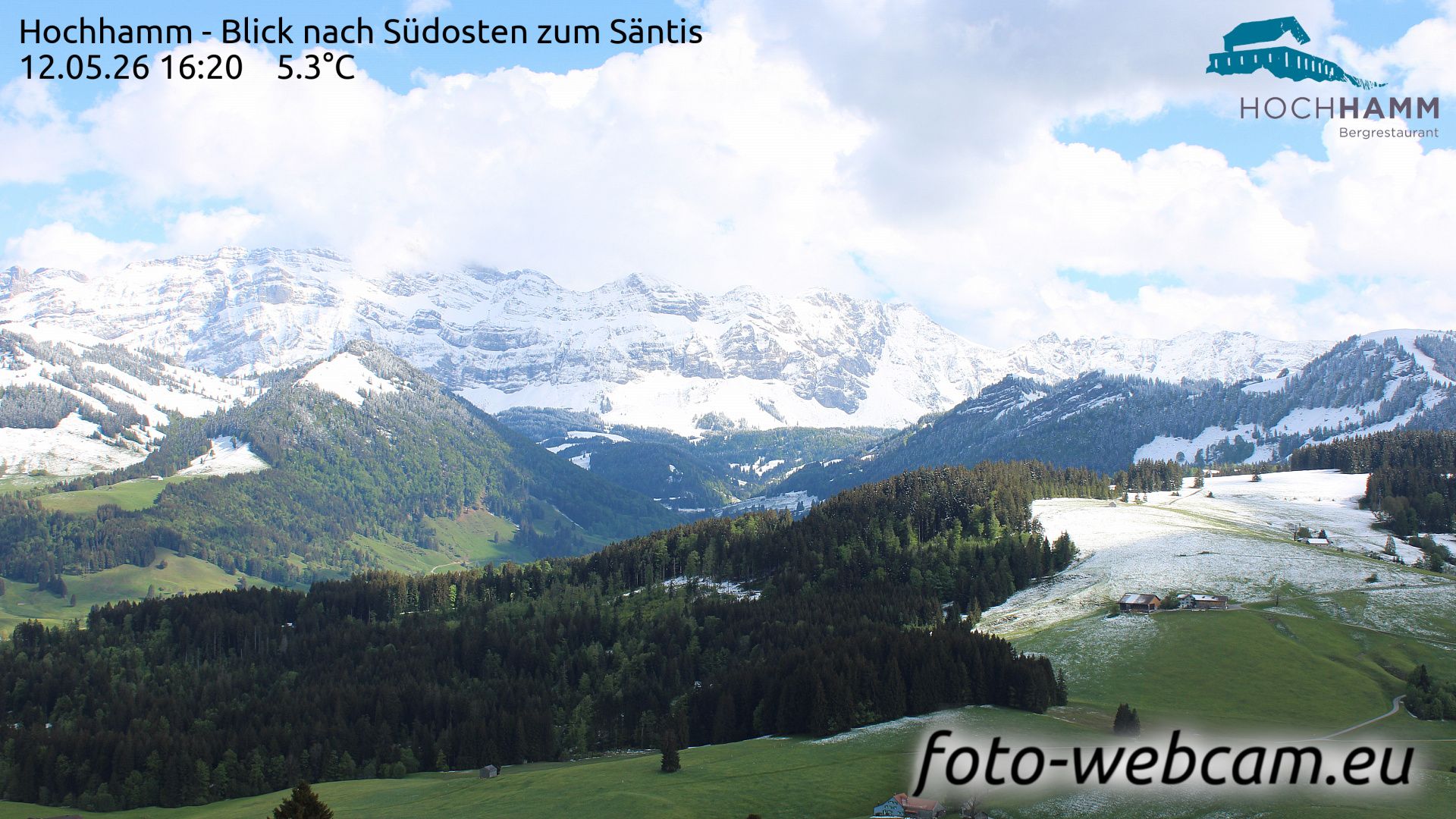 Schönengrund: Hochhamm - Blick nach Südosten zum Säntis