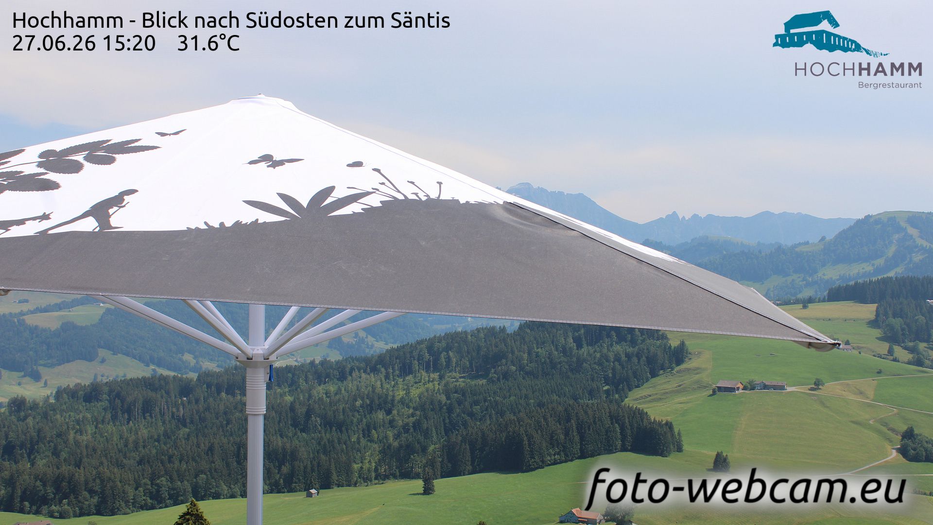 Schönengrund: Hochhamm - Blick nach Südosten zum Säntis