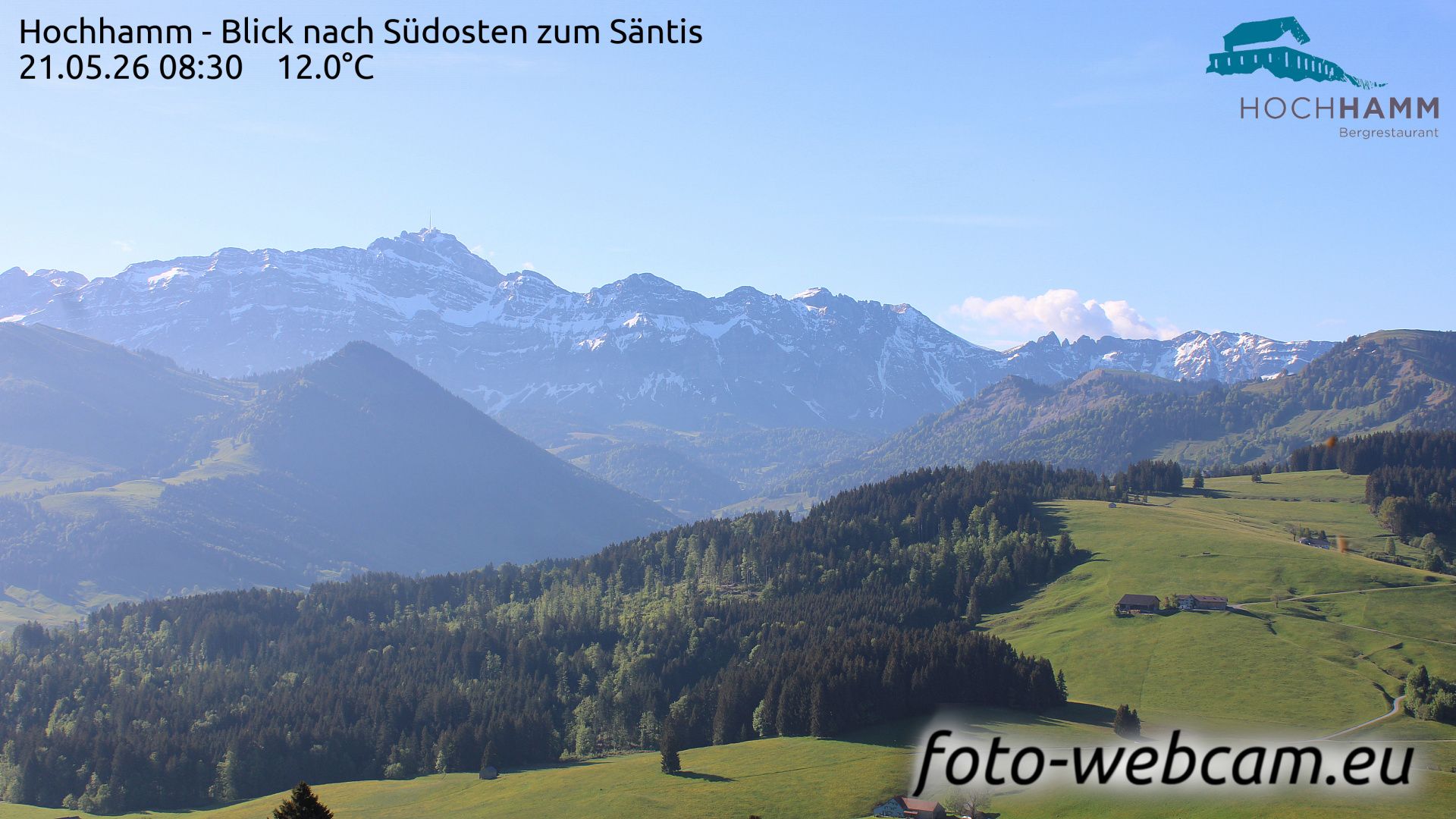 Schönengrund: Hochhamm - Blick nach Südosten zum Säntis