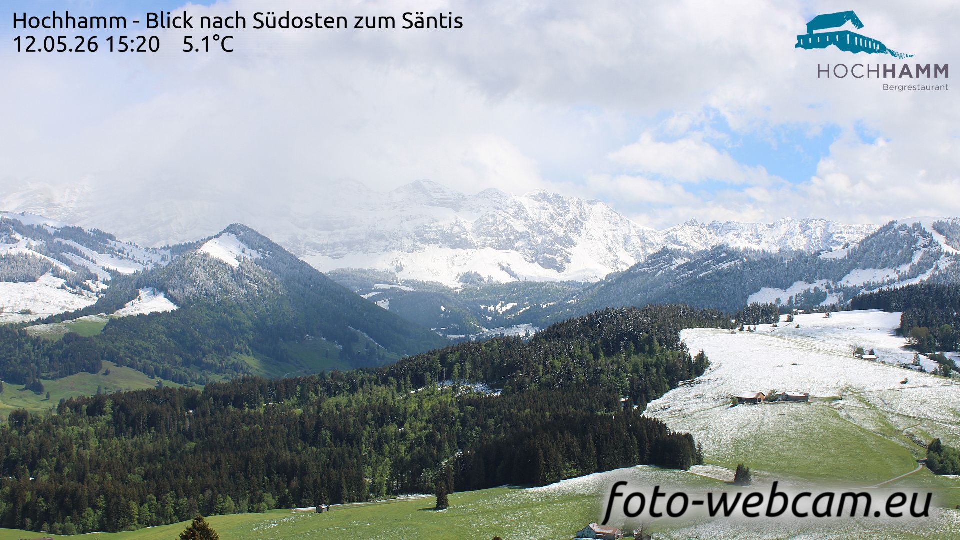 Schönengrund: Hochhamm - Blick nach Südosten zum Säntis