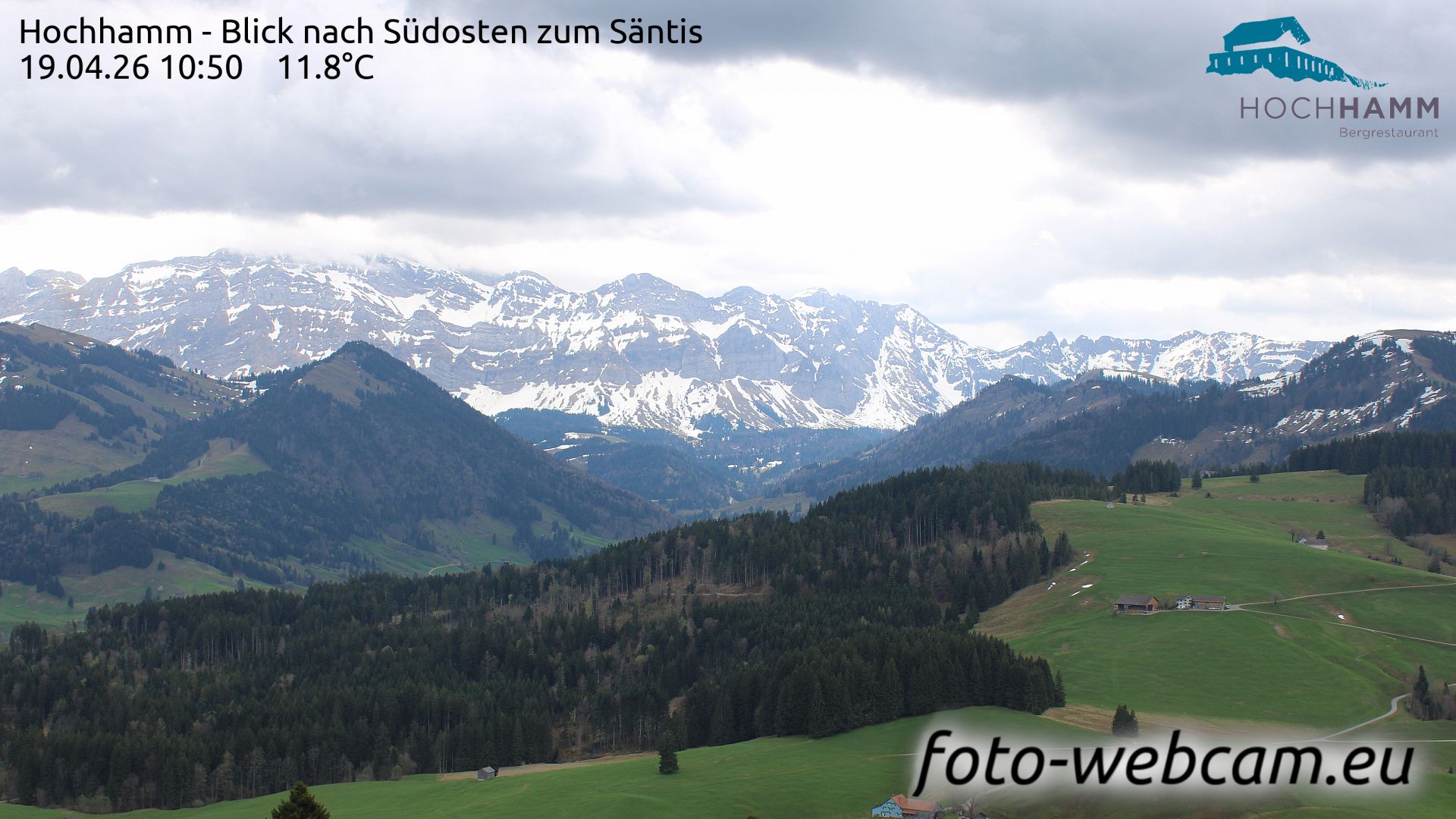 Schönengrund: Hochhamm - Blick nach Südosten zum Säntis