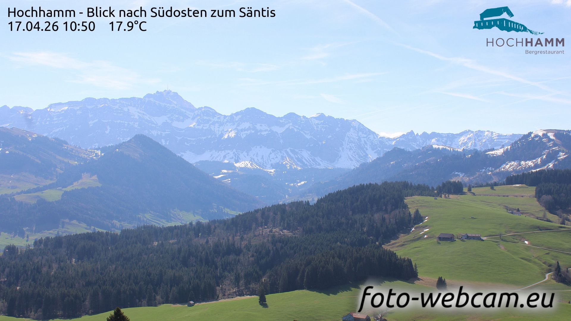 Schönengrund: Hochhamm - Blick nach Südosten zum Säntis