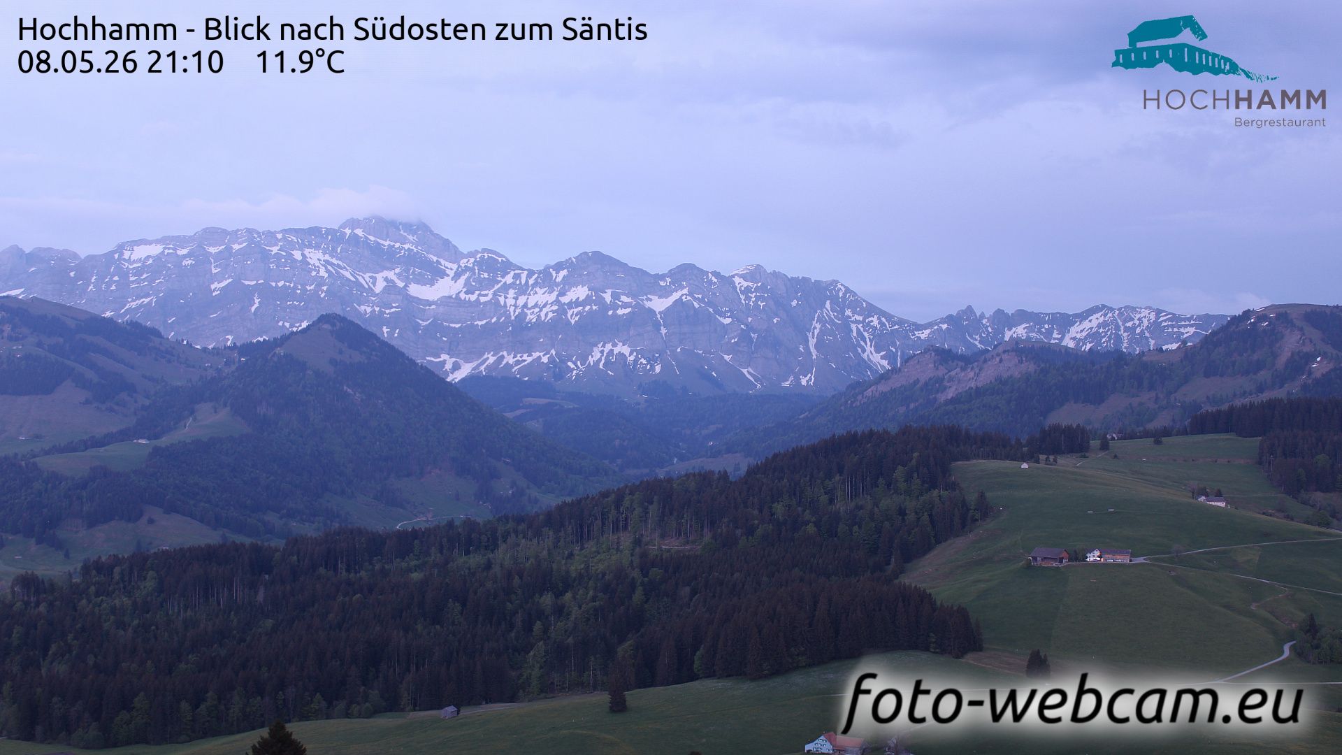 Schönengrund: Hochhamm - Blick nach Südosten zum Säntis