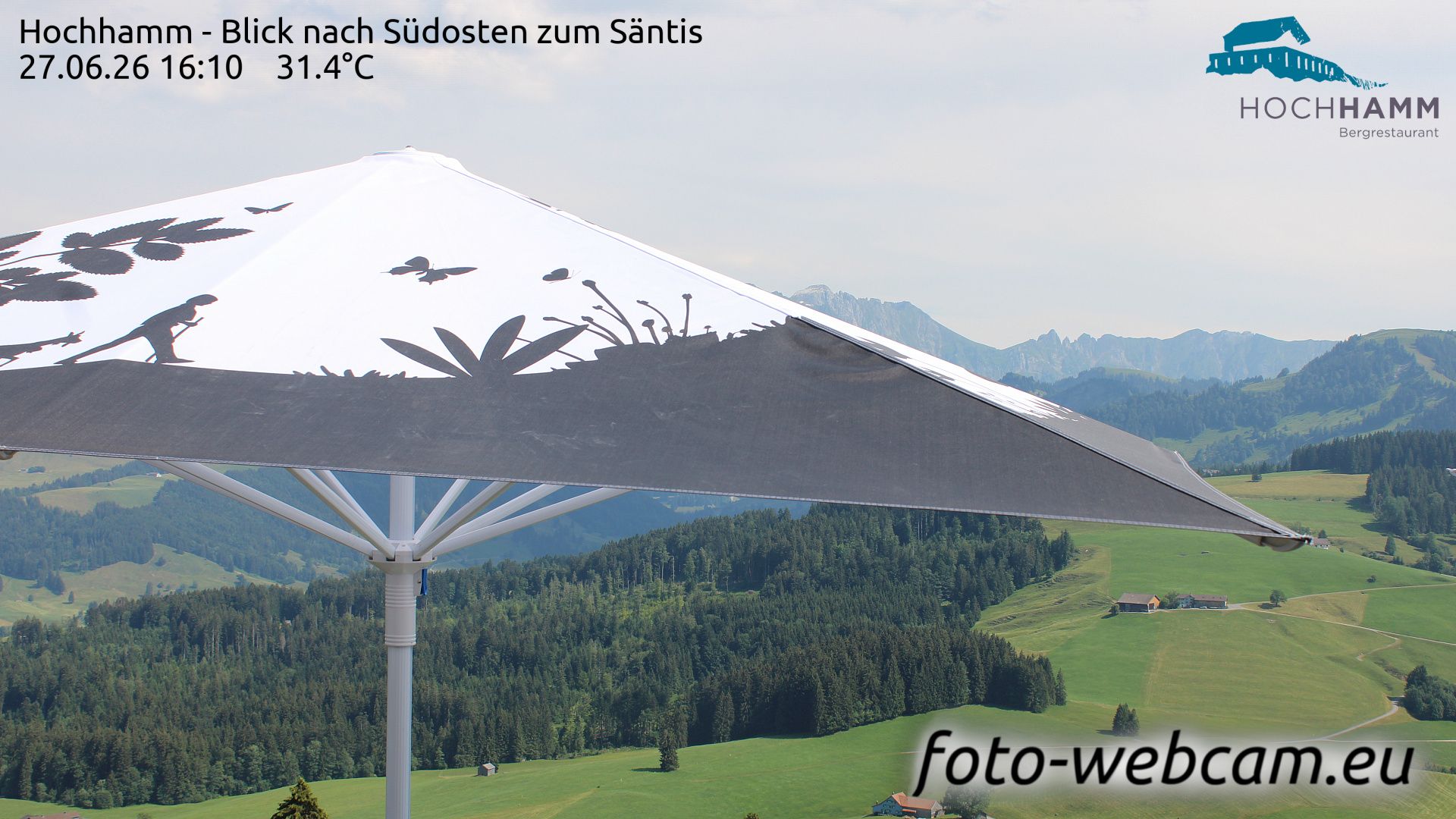 Schönengrund: Hochhamm - Blick nach Südosten zum Säntis