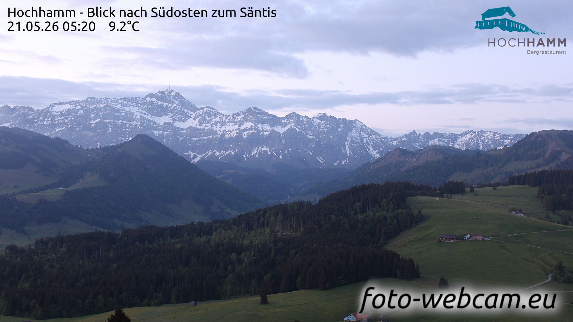 Schönengrund: Hochhamm - Blick nach Südosten zum Säntis