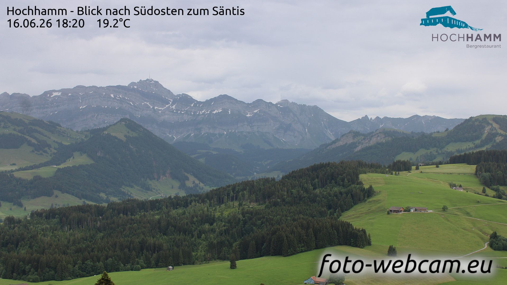 Schönengrund: Hochhamm - Blick nach Südosten zum Säntis