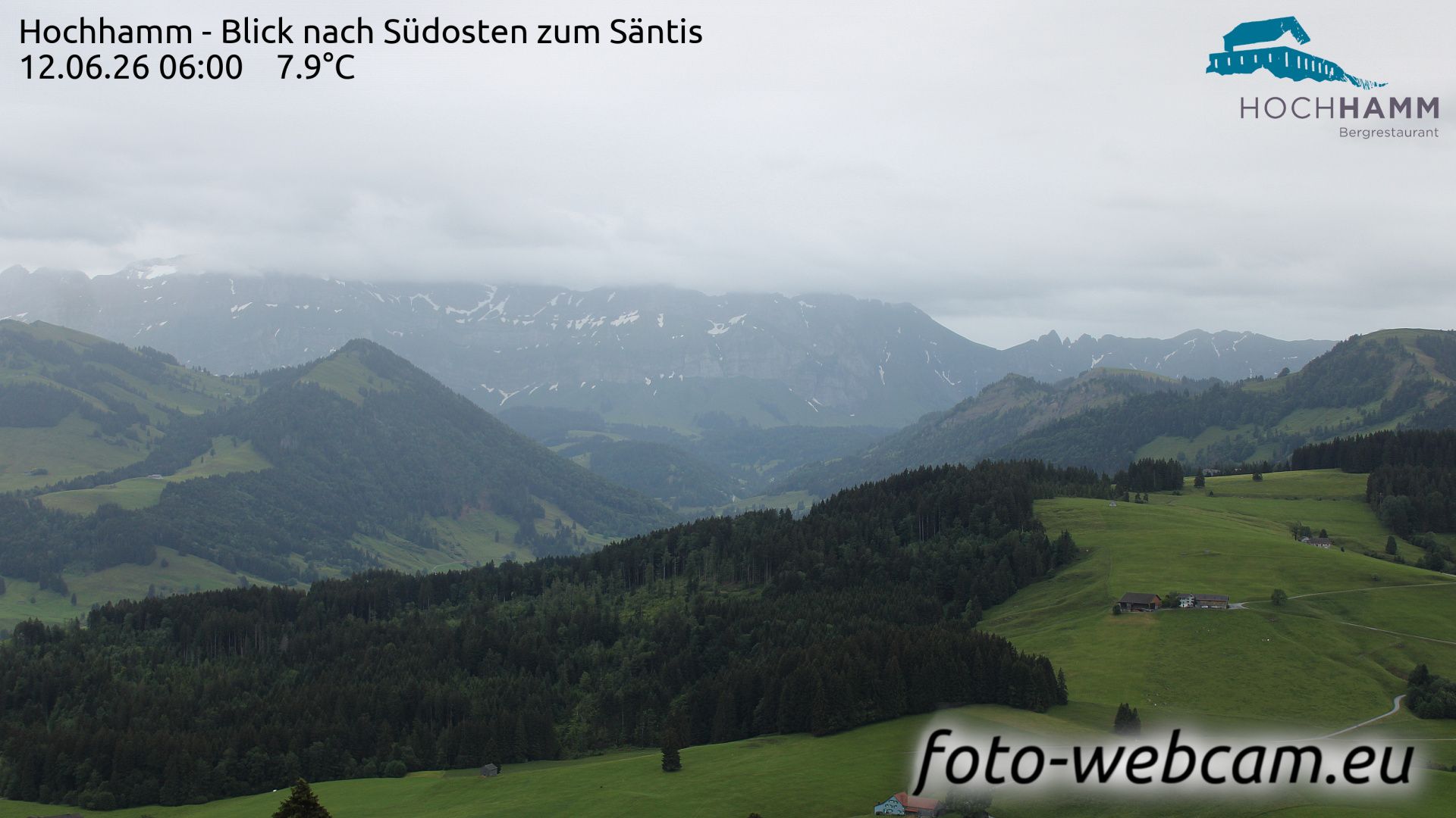 Schönengrund: Hochhamm - Blick nach Südosten zum Säntis