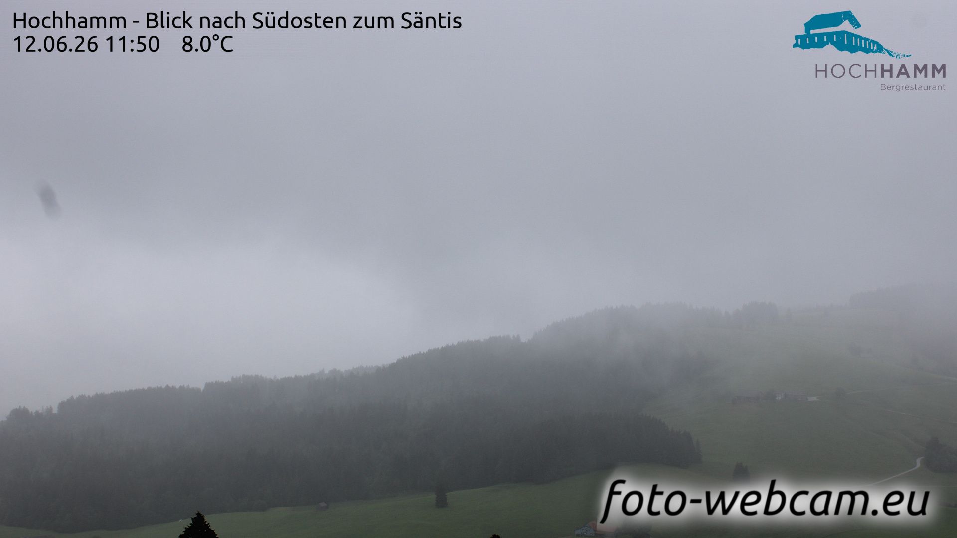 Schönengrund: Hochhamm - Blick nach Südosten zum Säntis