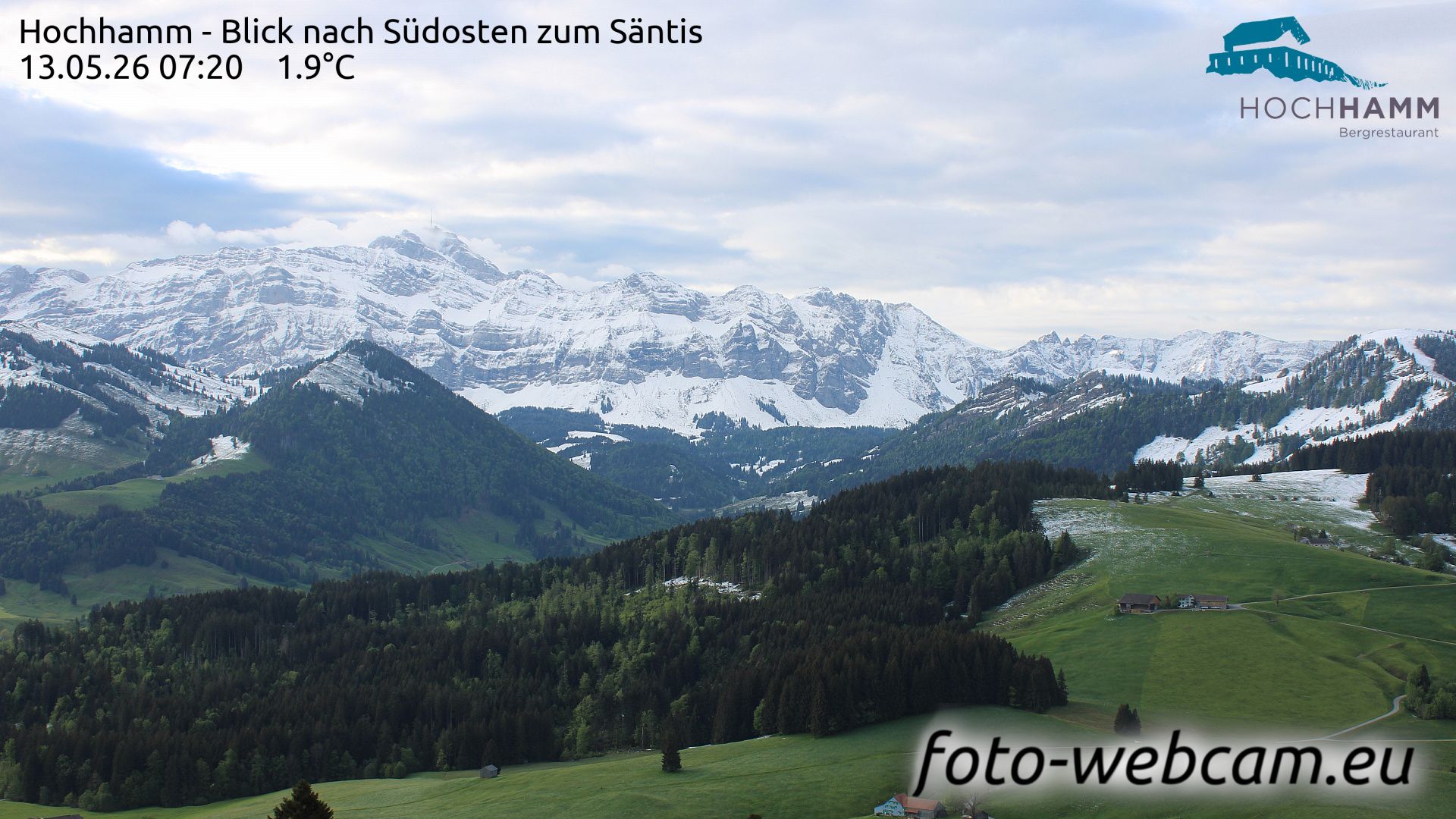 Schönengrund: Hochhamm - Blick nach Südosten zum Säntis