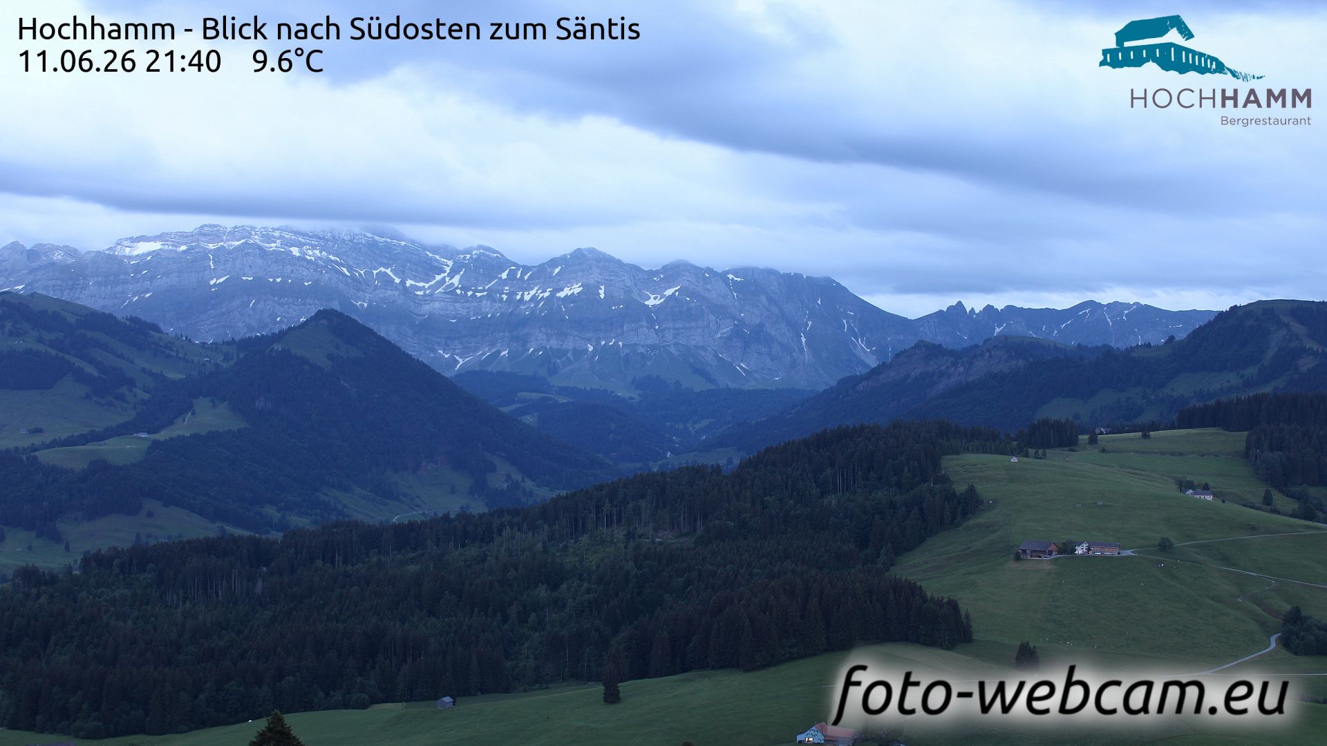 Schönengrund: Hochhamm - Blick nach Südosten zum Säntis