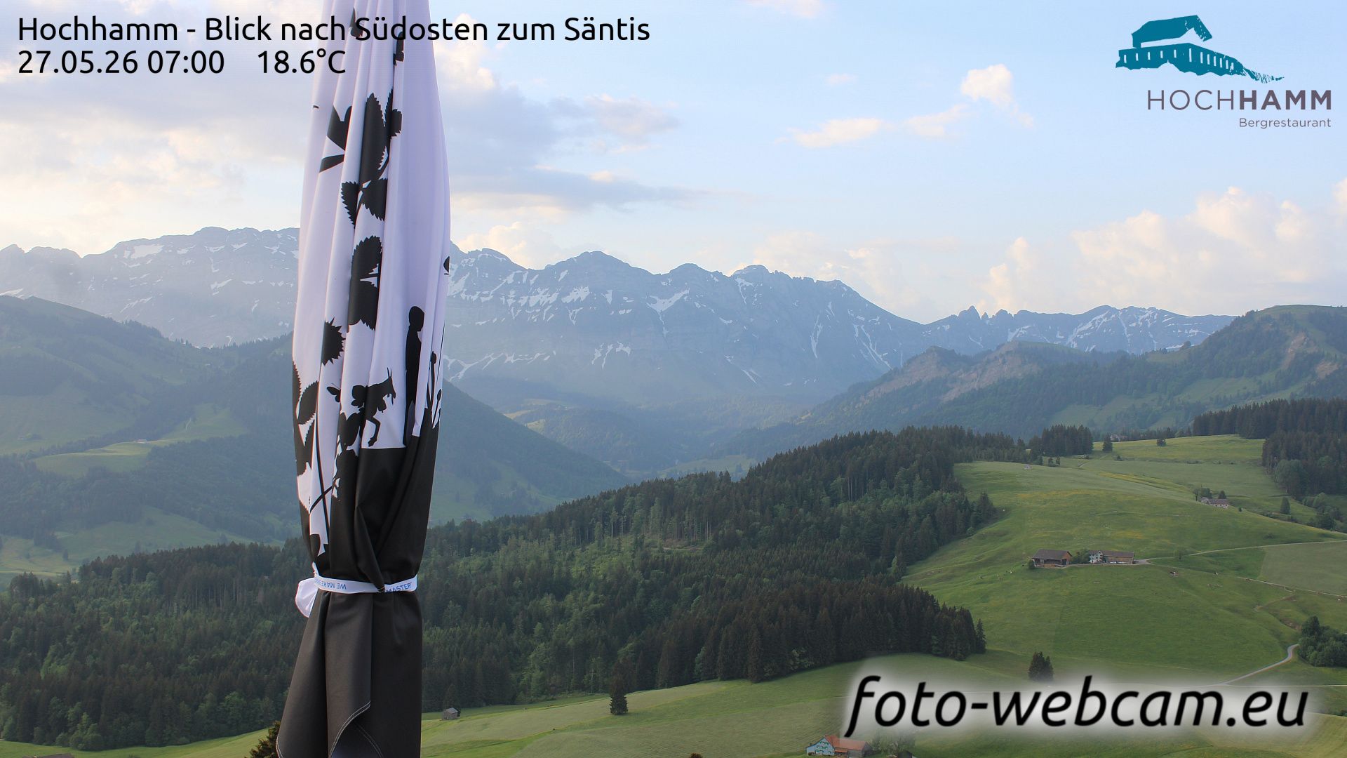 Schönengrund: Hochhamm - Blick nach Südosten zum Säntis