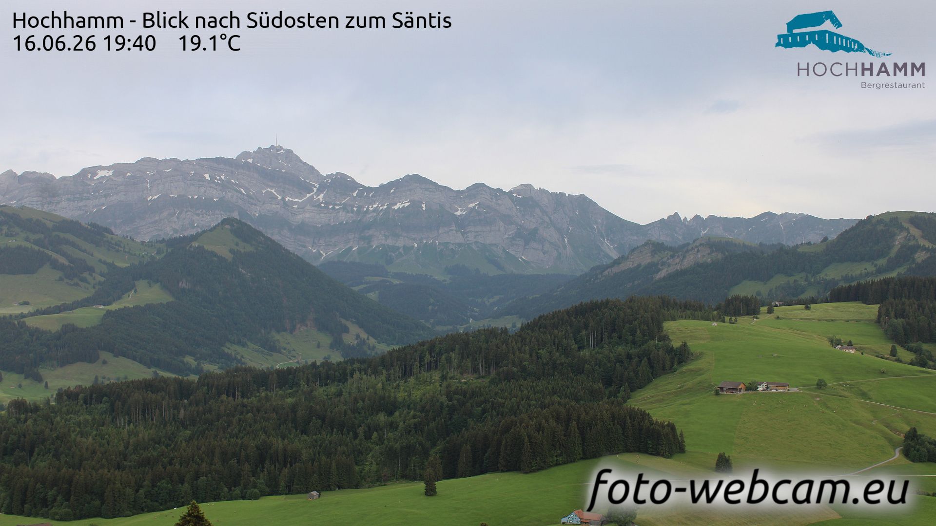 Schönengrund: Hochhamm - Blick nach Südosten zum Säntis