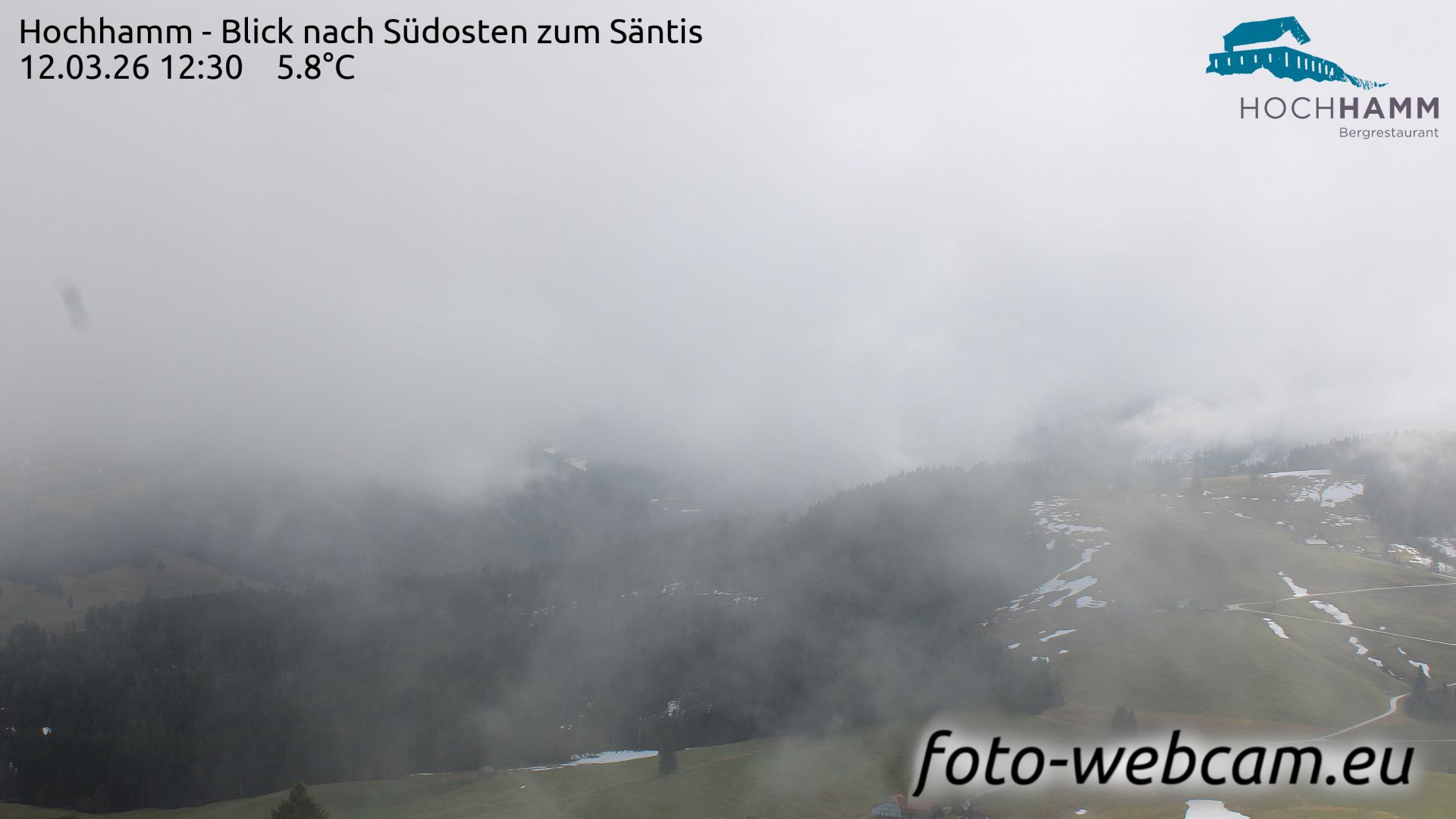 Schönengrund: Hochhamm - Blick nach Südosten zum Säntis
