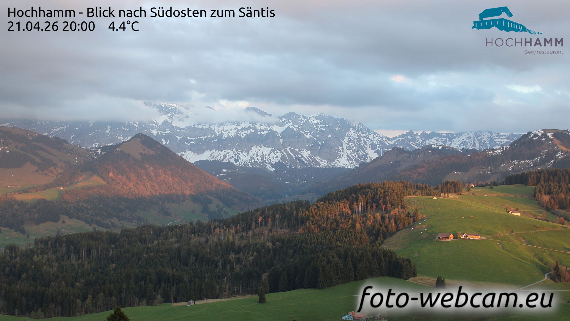 Schönengrund: Hochhamm - Blick nach Südosten zum Säntis