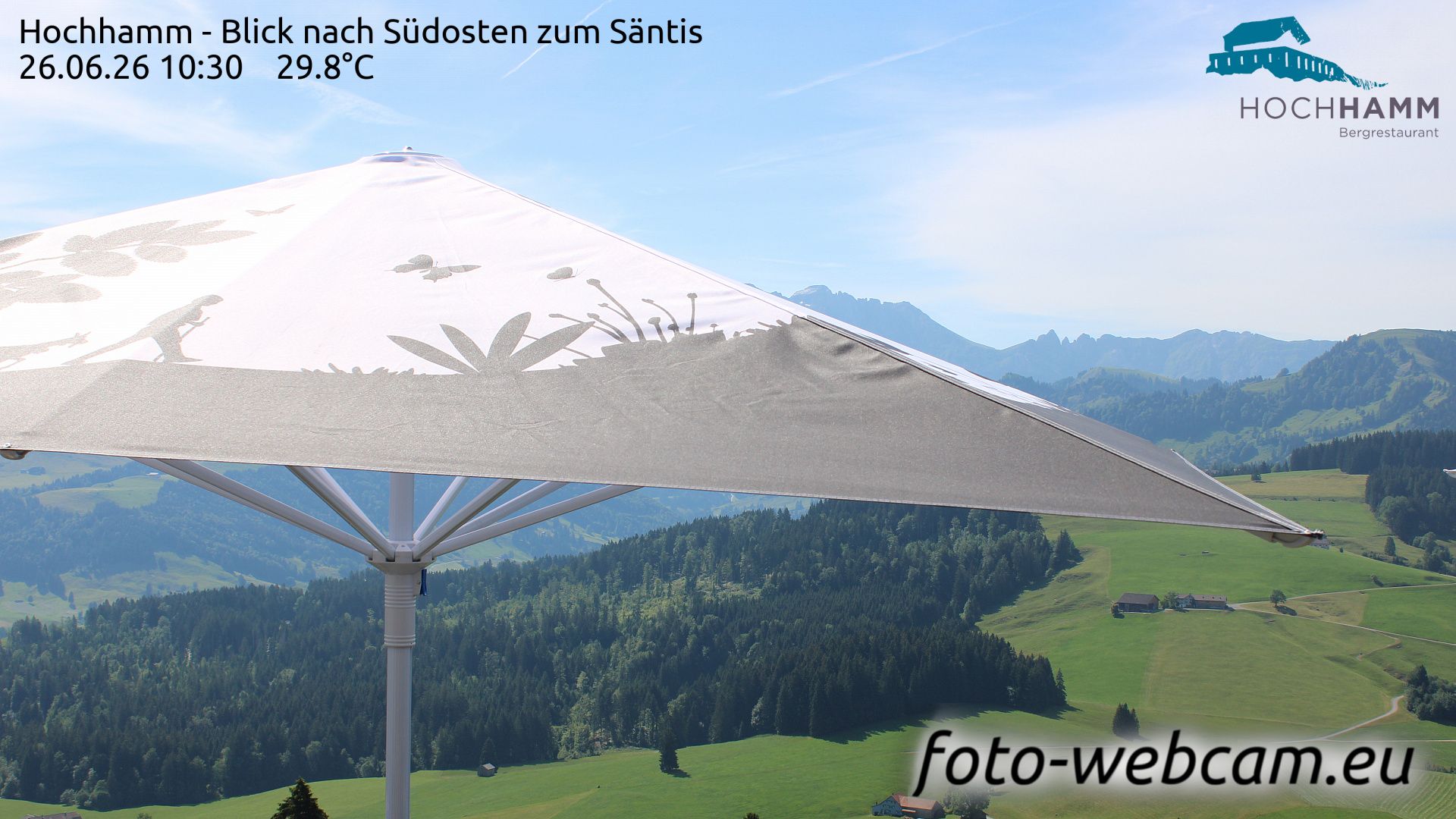 Schönengrund: Hochhamm - Blick nach Südosten zum Säntis