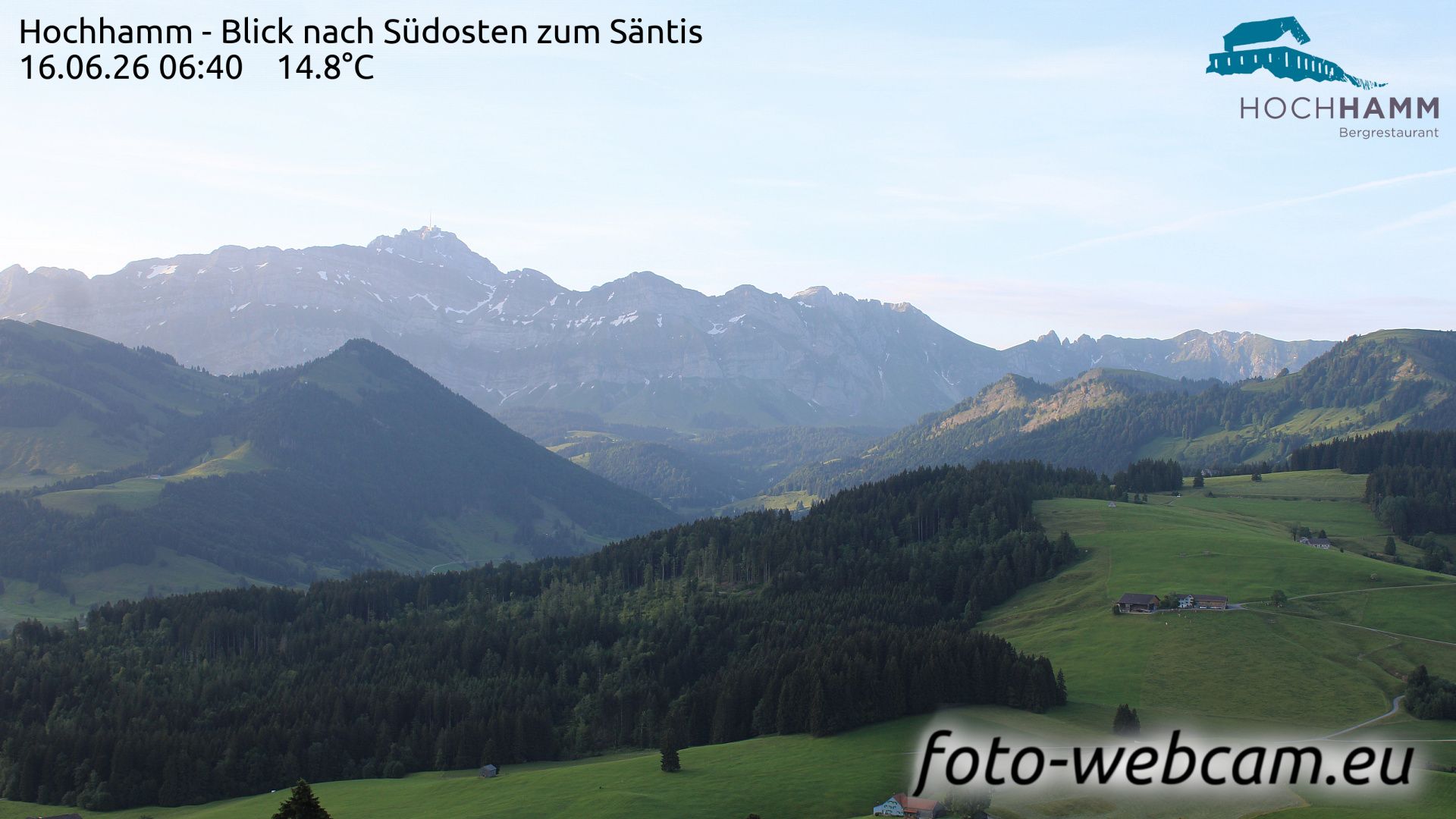 Schönengrund: Hochhamm - Blick nach Südosten zum Säntis