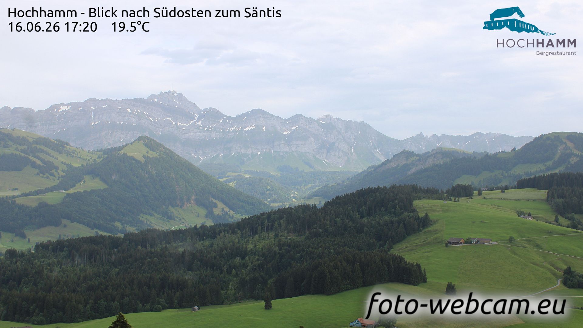 Schönengrund: Hochhamm - Blick nach Südosten zum Säntis