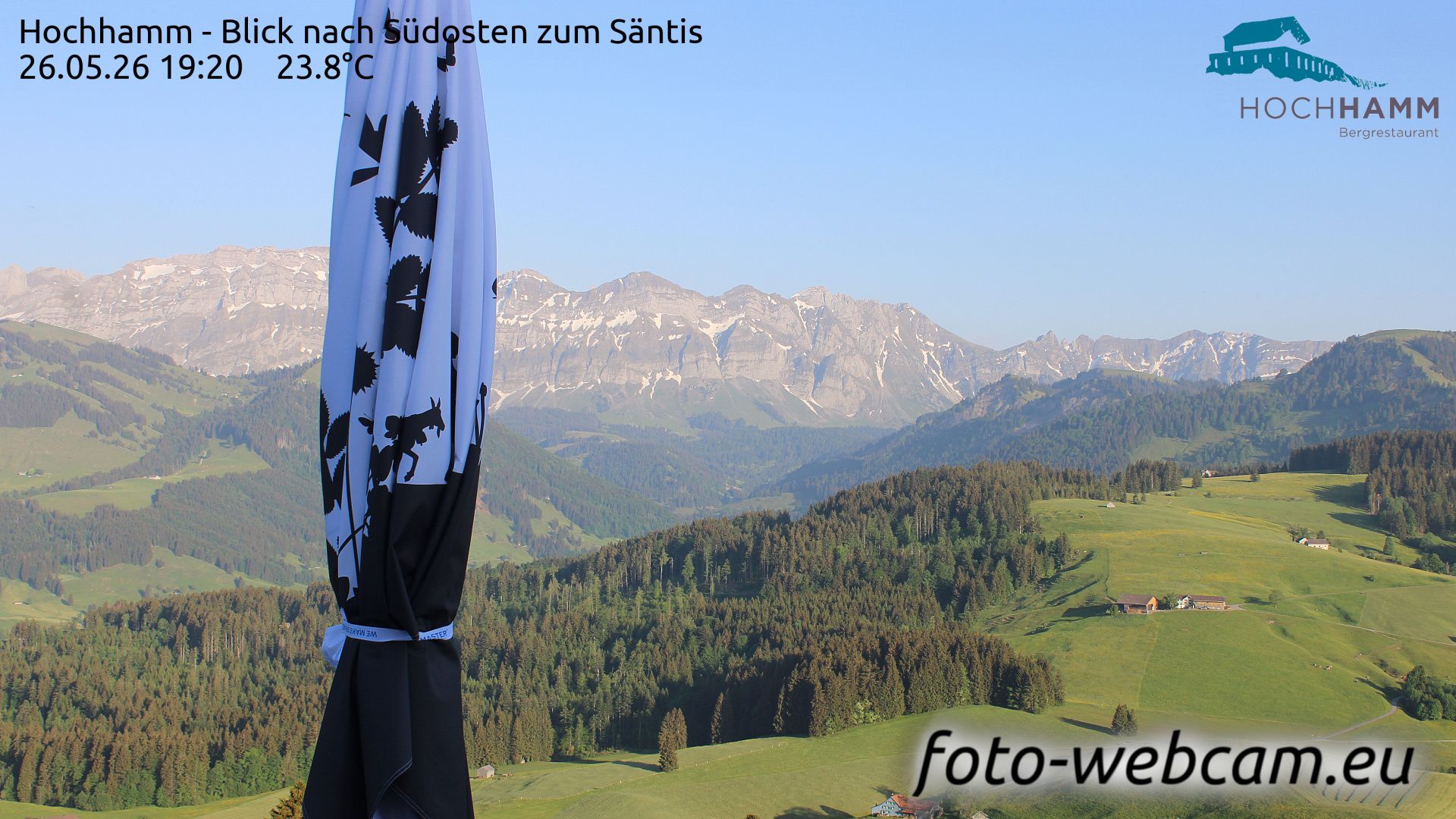 Schönengrund: Hochhamm - Blick nach Südosten zum Säntis