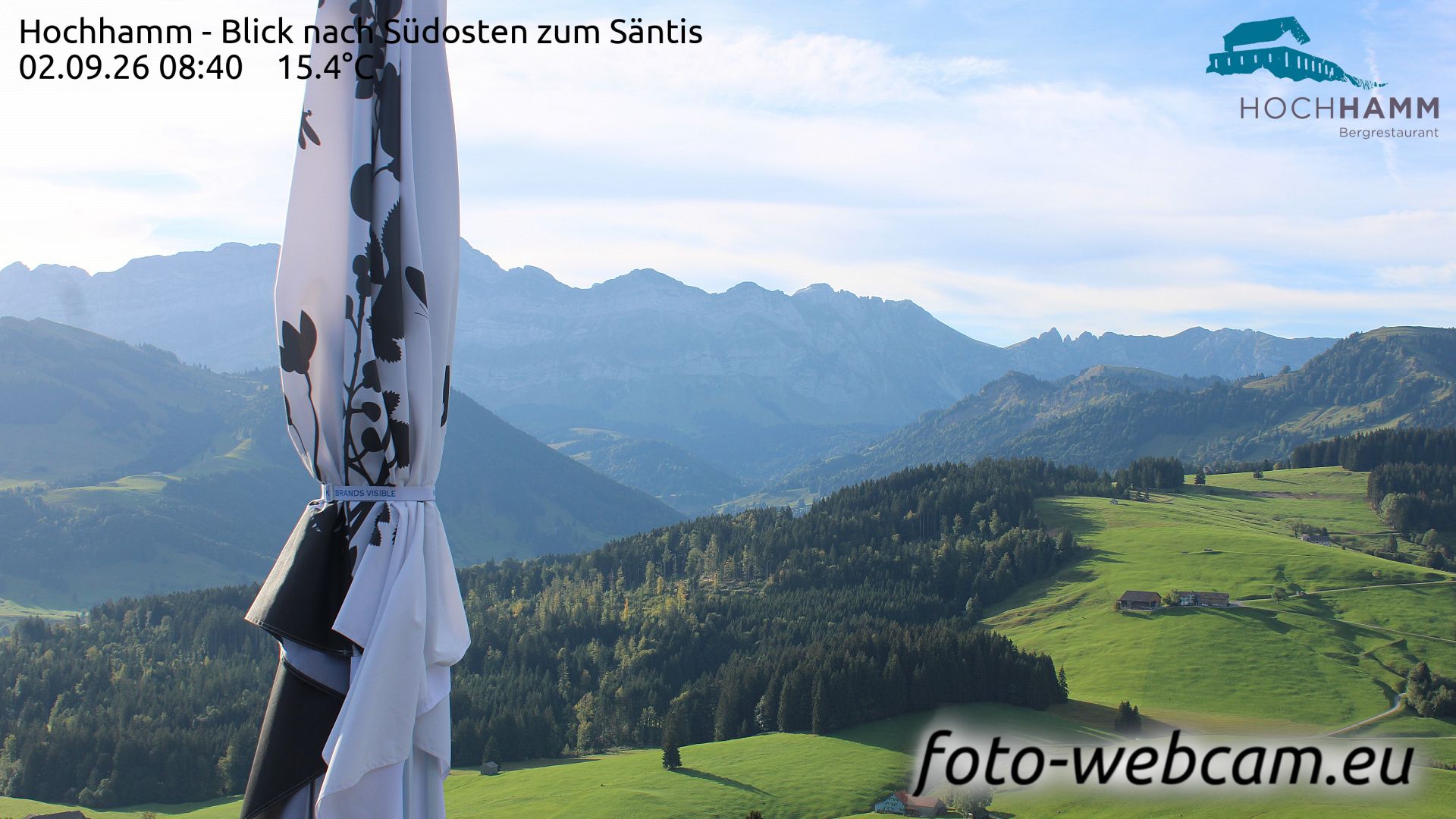 Schönengrund: Hochhamm - Blick nach Südosten zum Säntis