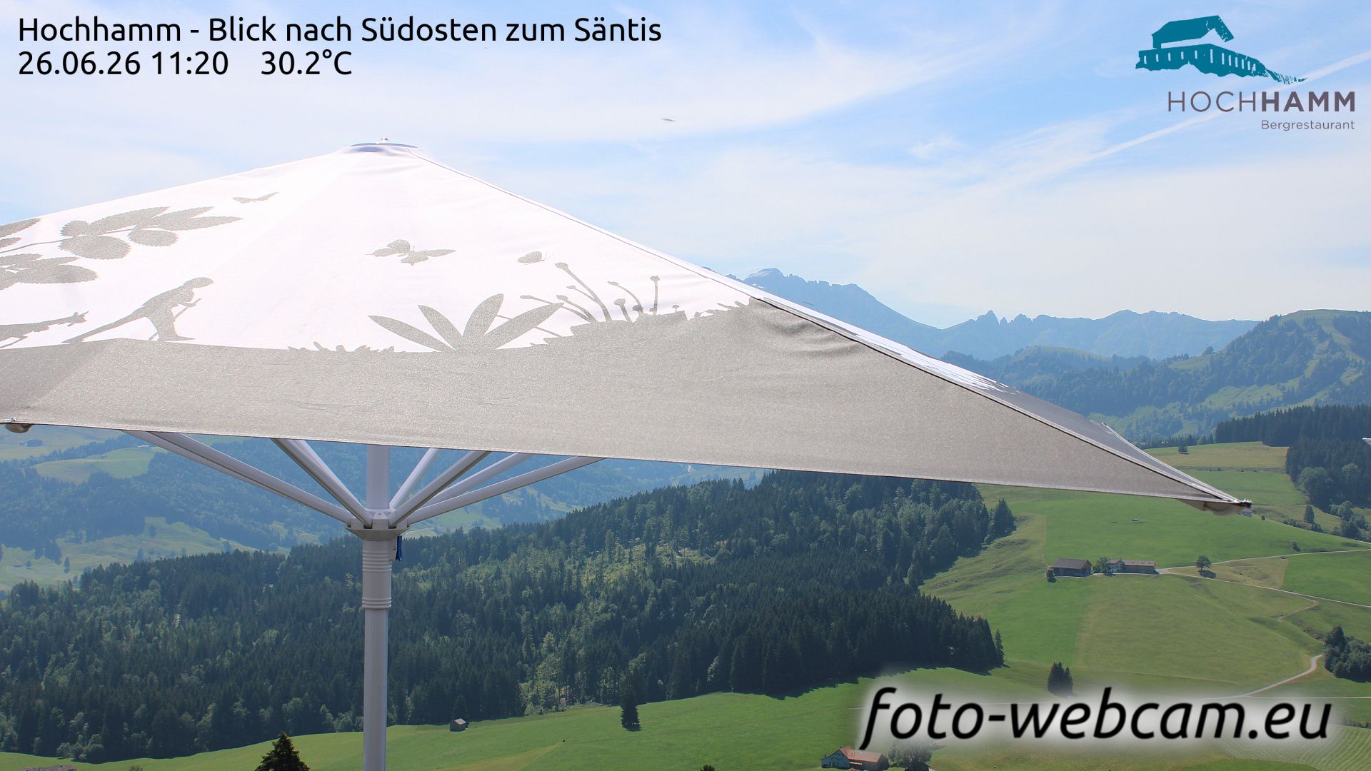 Schönengrund: Hochhamm - Blick nach Südosten zum Säntis
