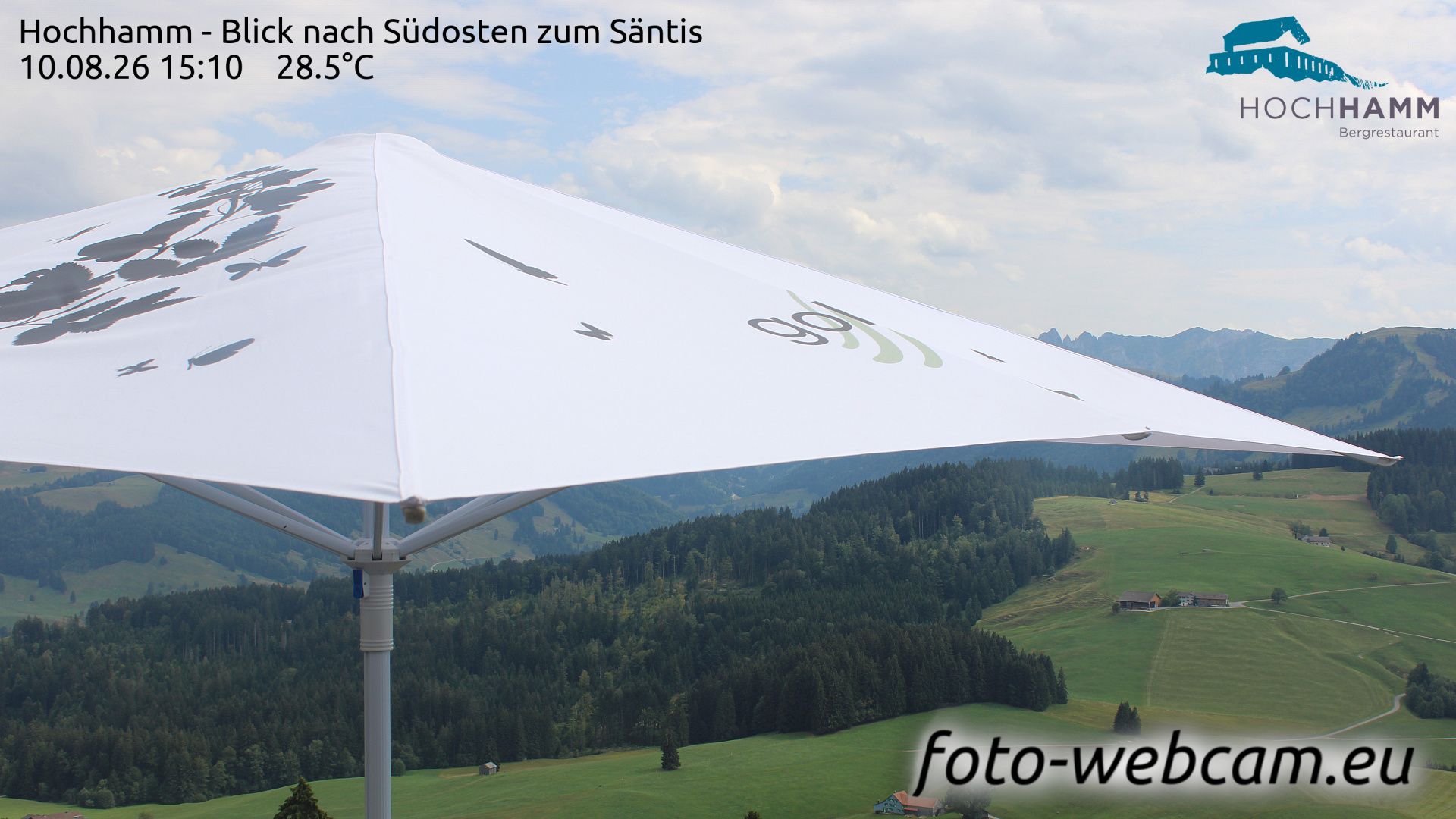 Schönengrund: Hochhamm - Blick nach Südosten zum Säntis