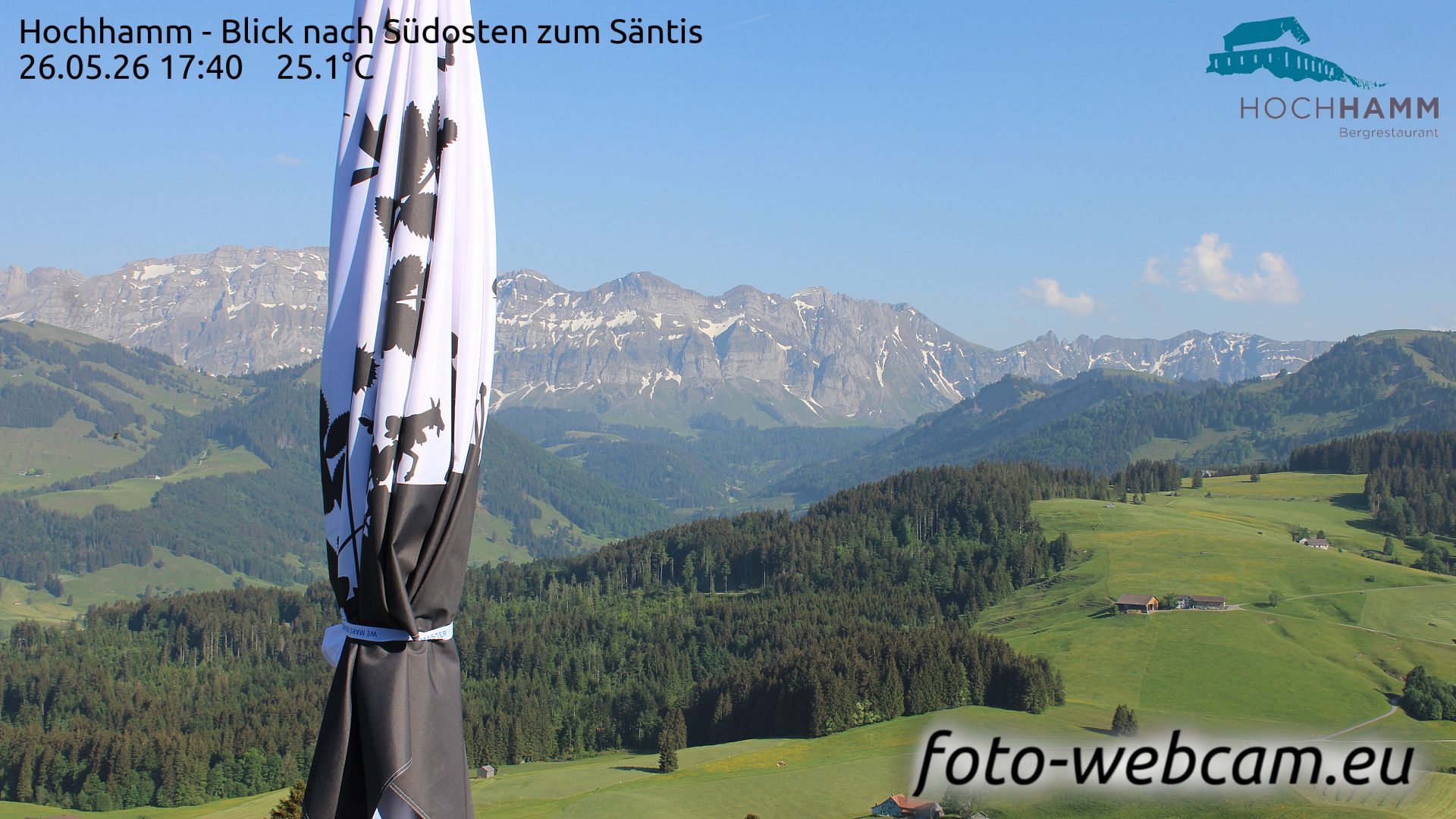 Schönengrund: Hochhamm - Blick nach Südosten zum Säntis