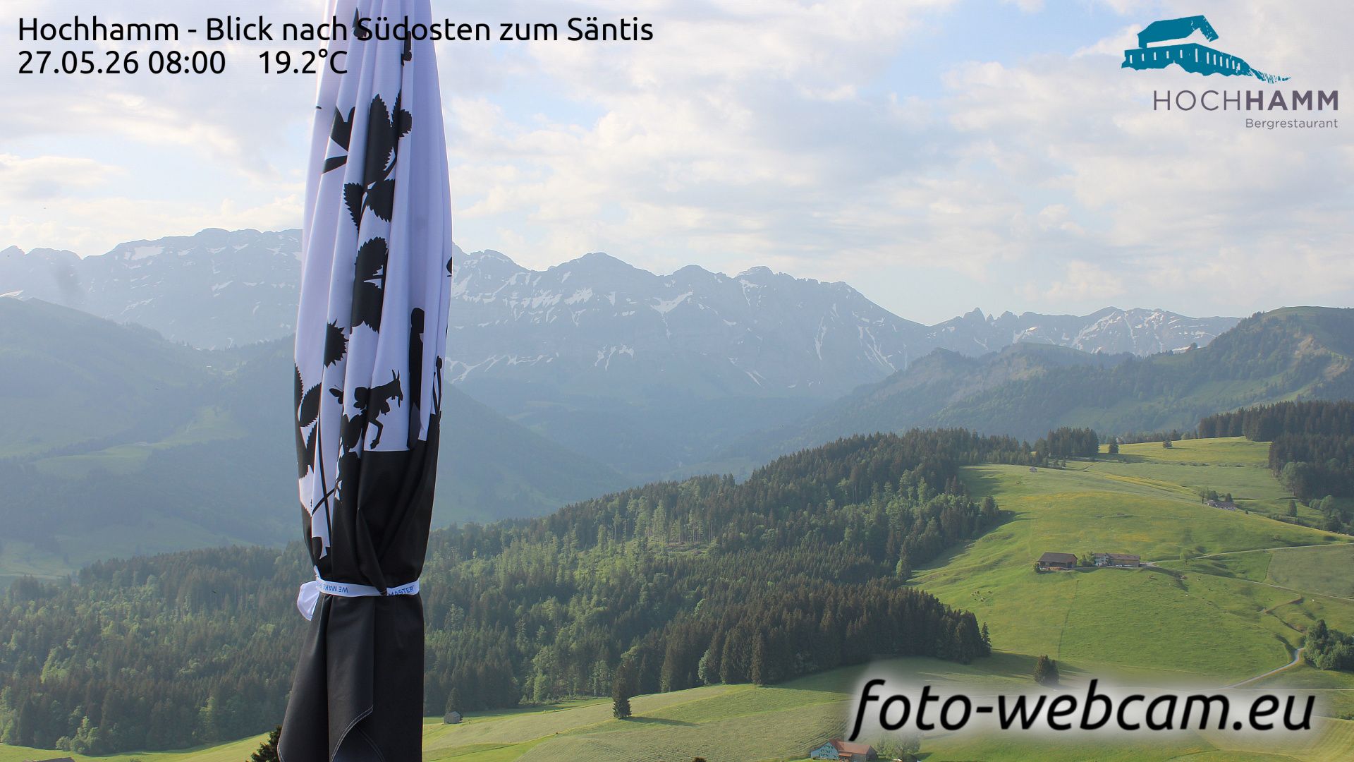 Schönengrund: Hochhamm - Blick nach Südosten zum Säntis