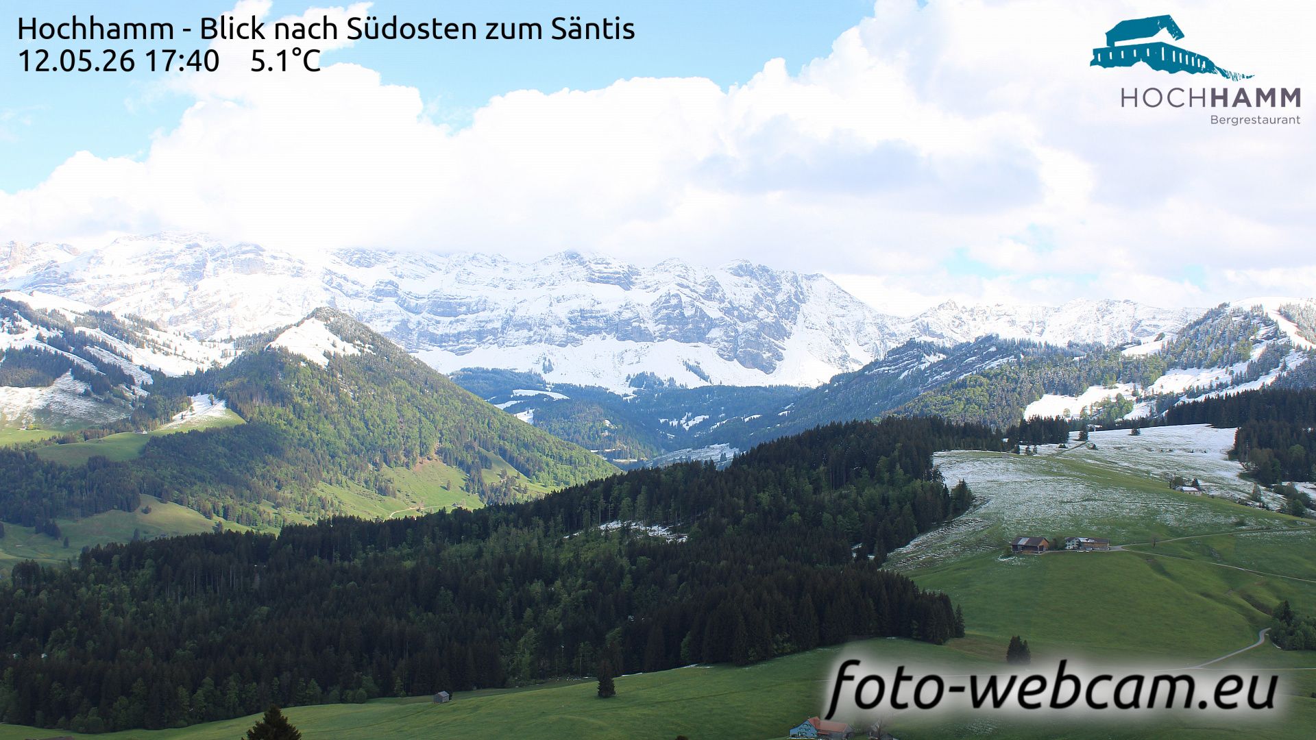 Schönengrund: Hochhamm - Blick nach Südosten zum Säntis
