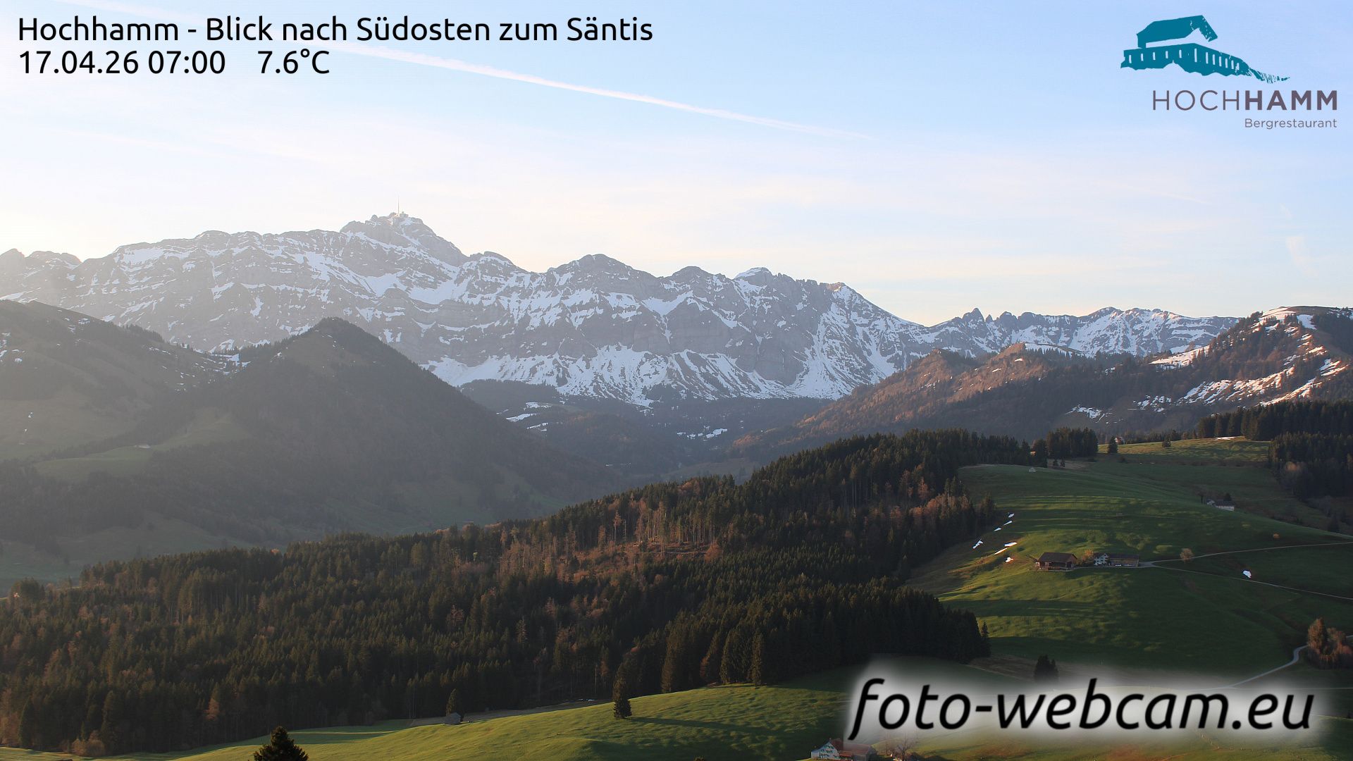 Schönengrund: Hochhamm - Blick nach Südosten zum Säntis