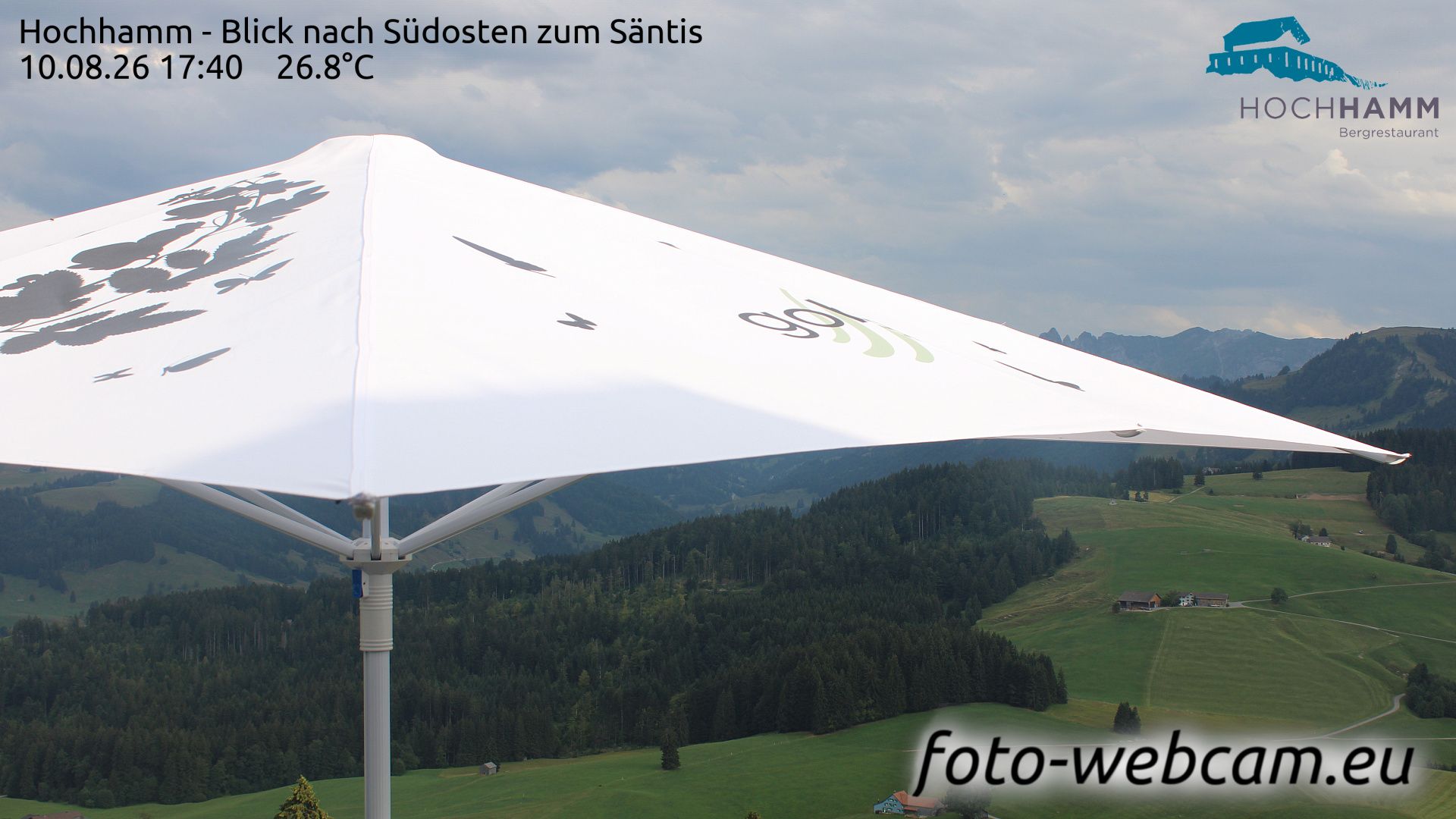 Schönengrund: Hochhamm - Blick nach Südosten zum Säntis