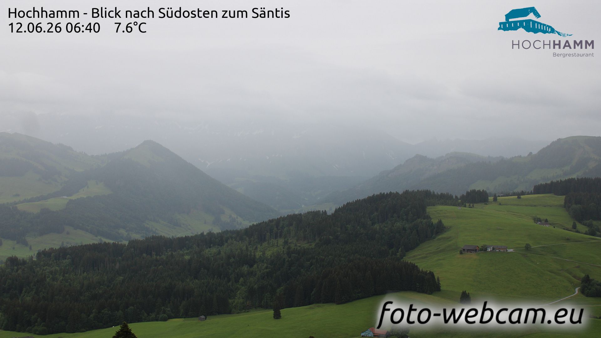 Schönengrund: Hochhamm - Blick nach Südosten zum Säntis