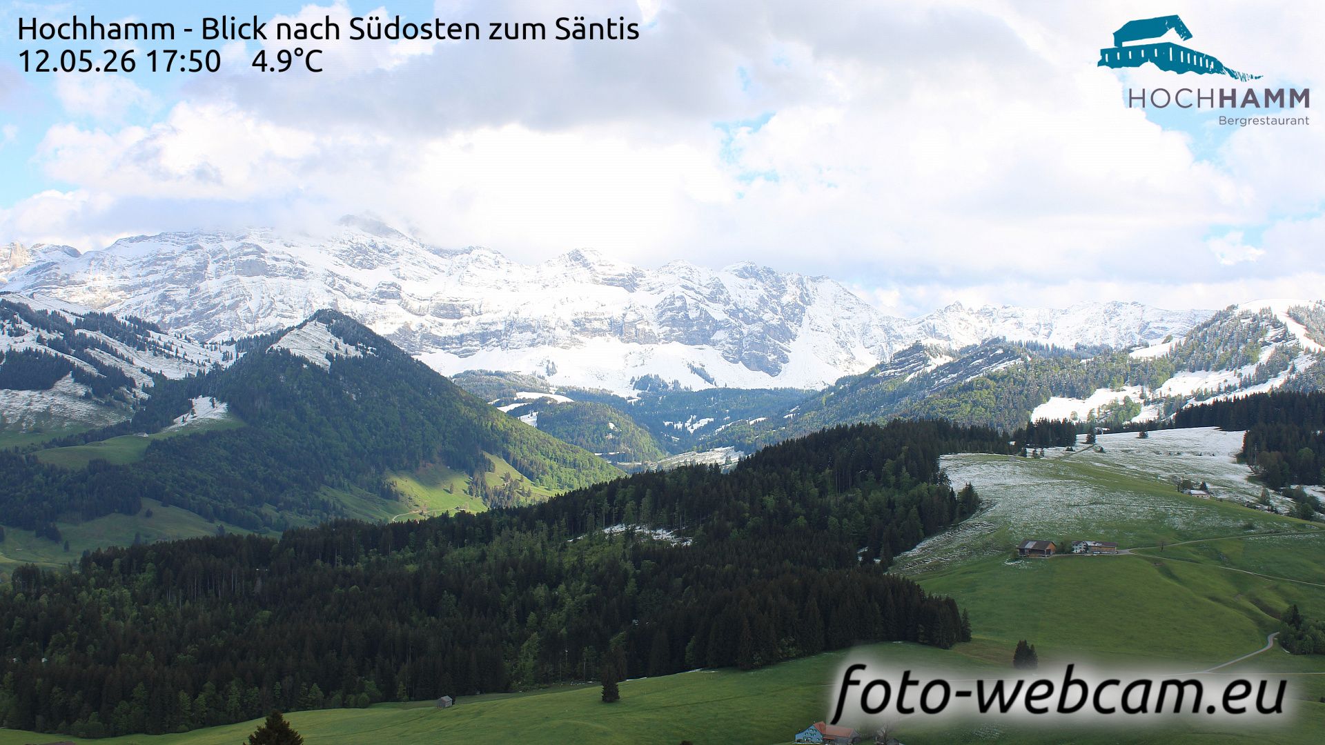 Schönengrund: Hochhamm - Blick nach Südosten zum Säntis