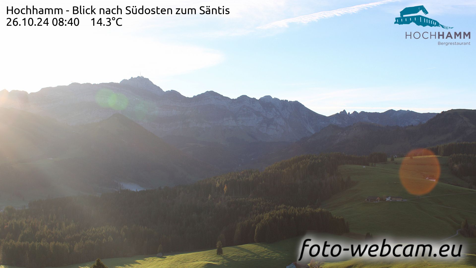 Schönengrund: Hochhamm - Blick nach Südosten zum Säntis