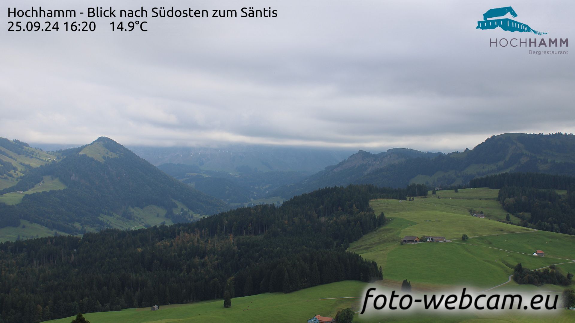 Schönengrund: Hochhamm - Blick nach Südosten zum Säntis