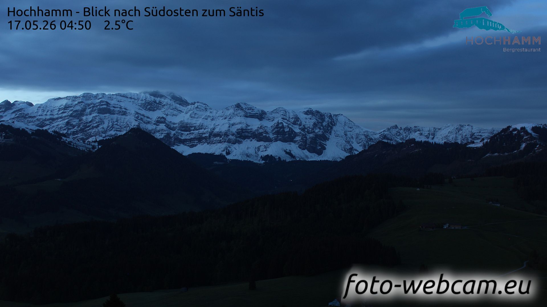 Schönengrund: Hochhamm - Blick nach Südosten zum Säntis