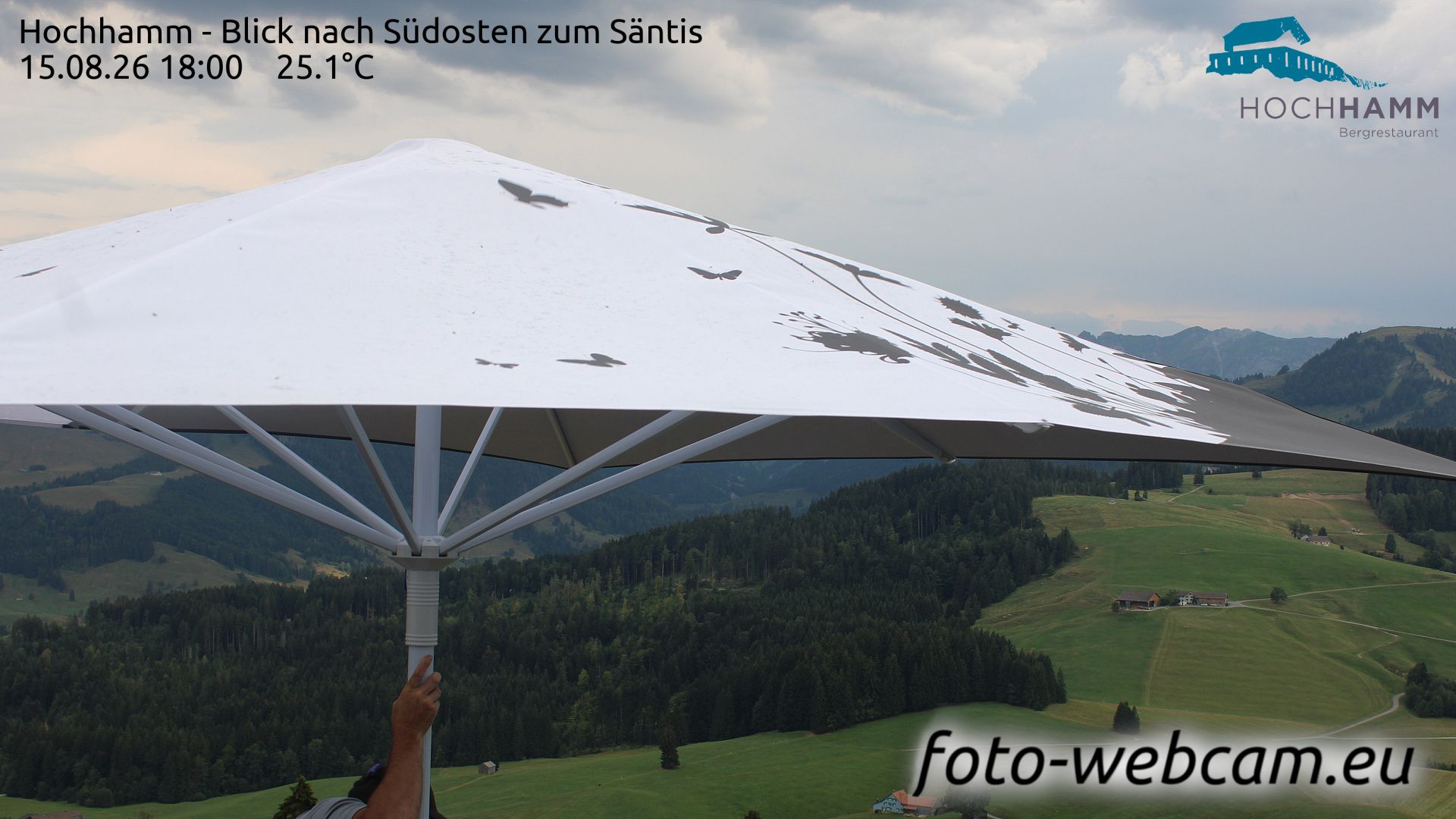 Schönengrund: Hochhamm - Blick nach Südosten zum Säntis