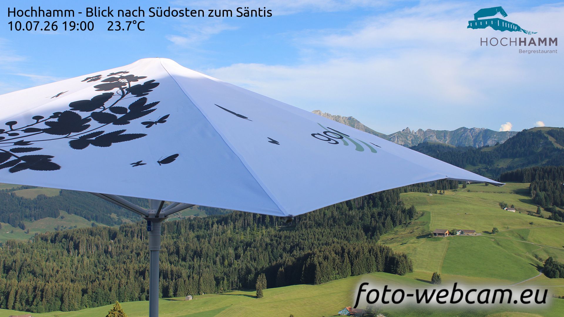 Schönengrund: Hochhamm - Blick nach Südosten zum Säntis