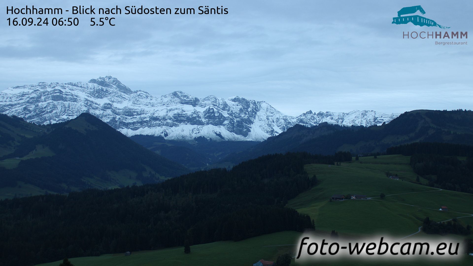 Schönengrund: Hochhamm - Blick nach Südosten zum Säntis