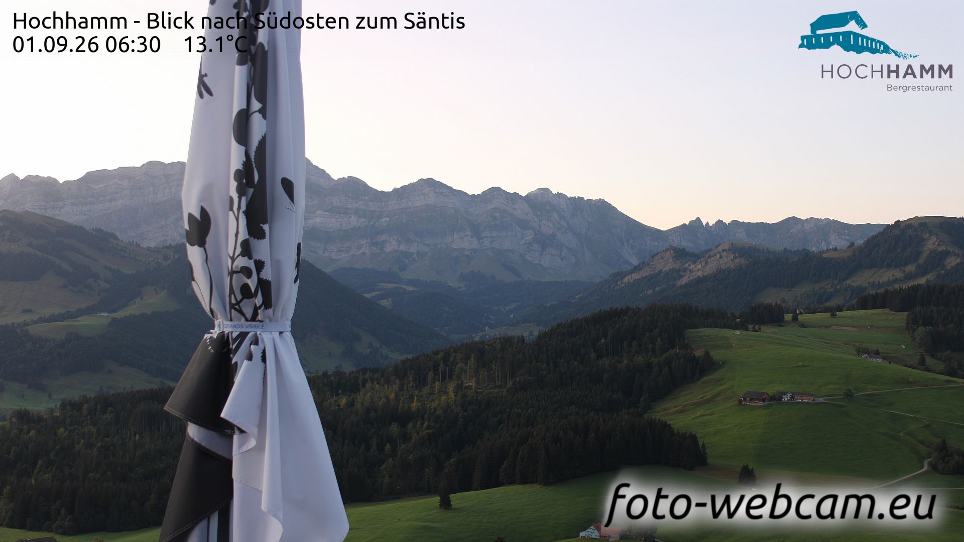 Schönengrund: Hochhamm - Blick nach Südosten zum Säntis