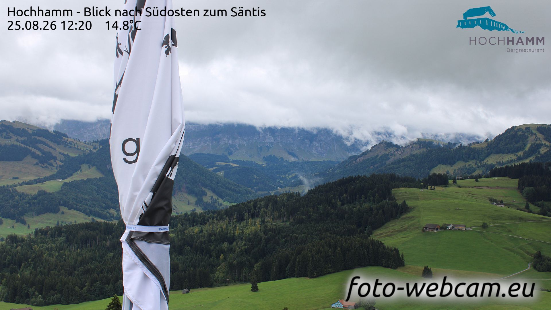 Schönengrund: Hochhamm - Blick nach Südosten zum Säntis