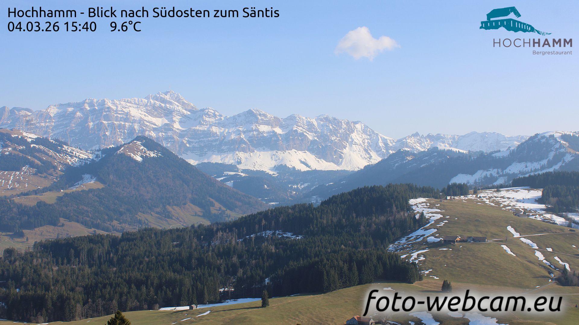 Schönengrund: Hochhamm - Blick nach Südosten zum Säntis