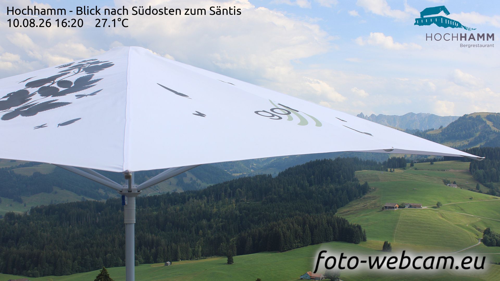 Schönengrund: Hochhamm - Blick nach Südosten zum Säntis